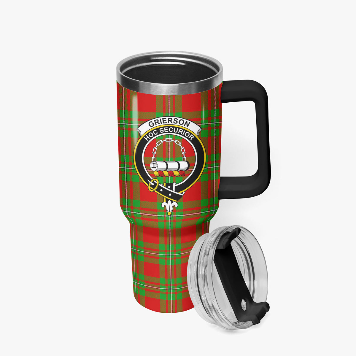 Grierson Tartan Crest 40 oz Insulated Tumbler with Handle