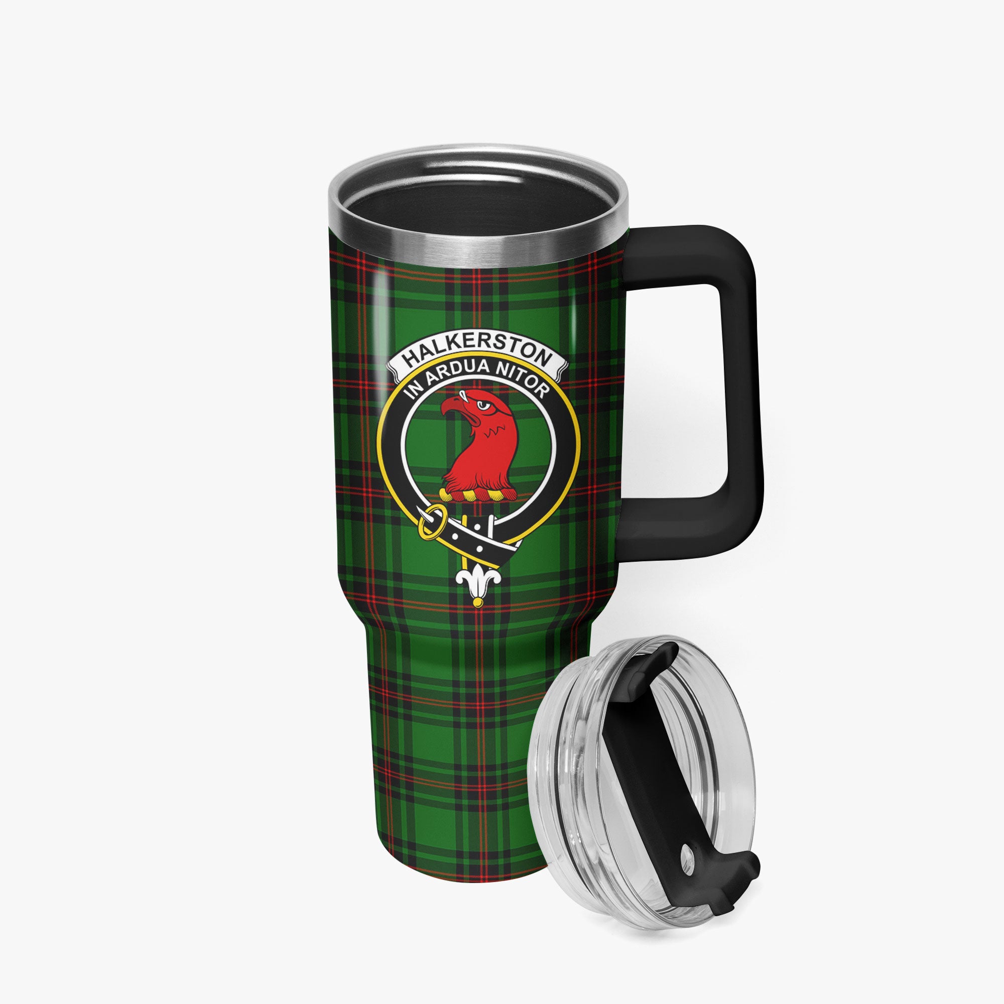 Halkerston Tartan Crest 40 oz Insulated Tumbler with Handle