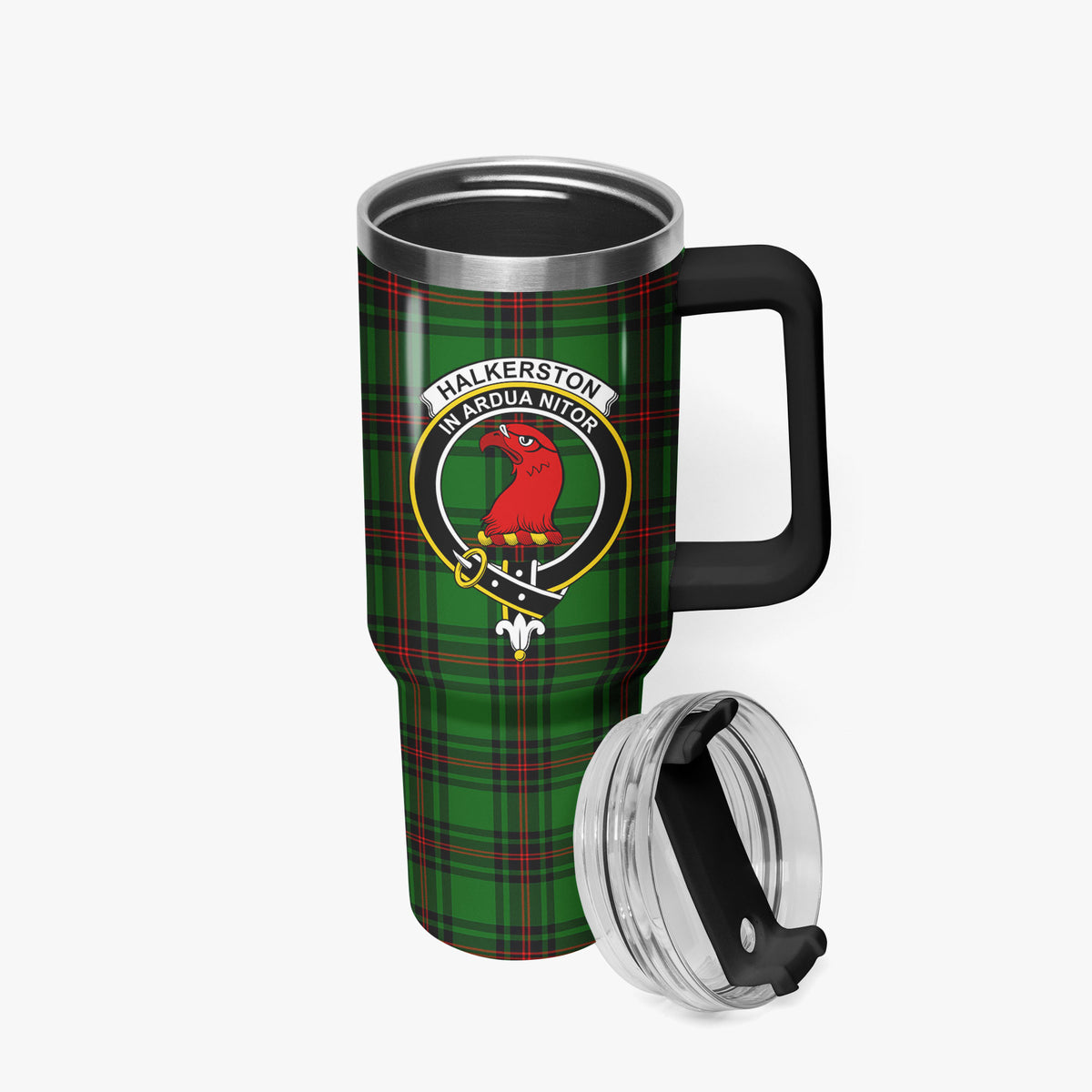 Halkerston Tartan Crest 40 oz Insulated Tumbler with Handle