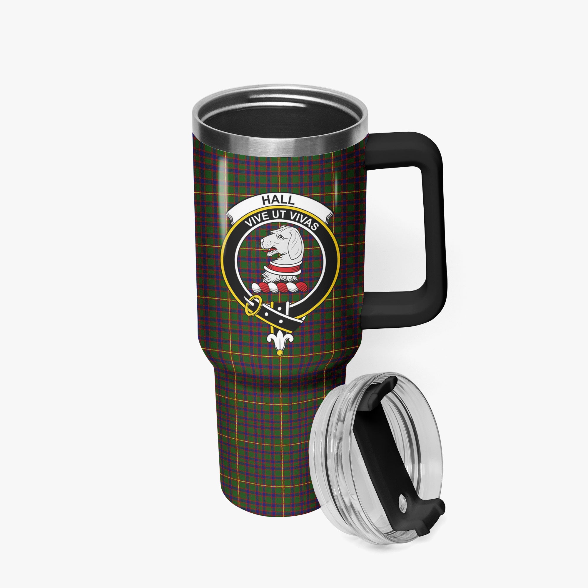 Hall Tartan Crest 40 oz Insulated Tumbler with Handle