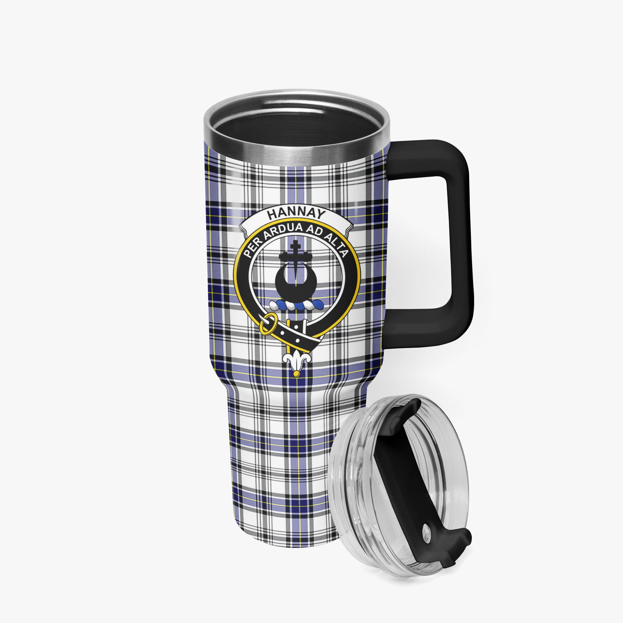 Hannay Modern Tartan Crest 40 oz Insulated Tumbler with Handle