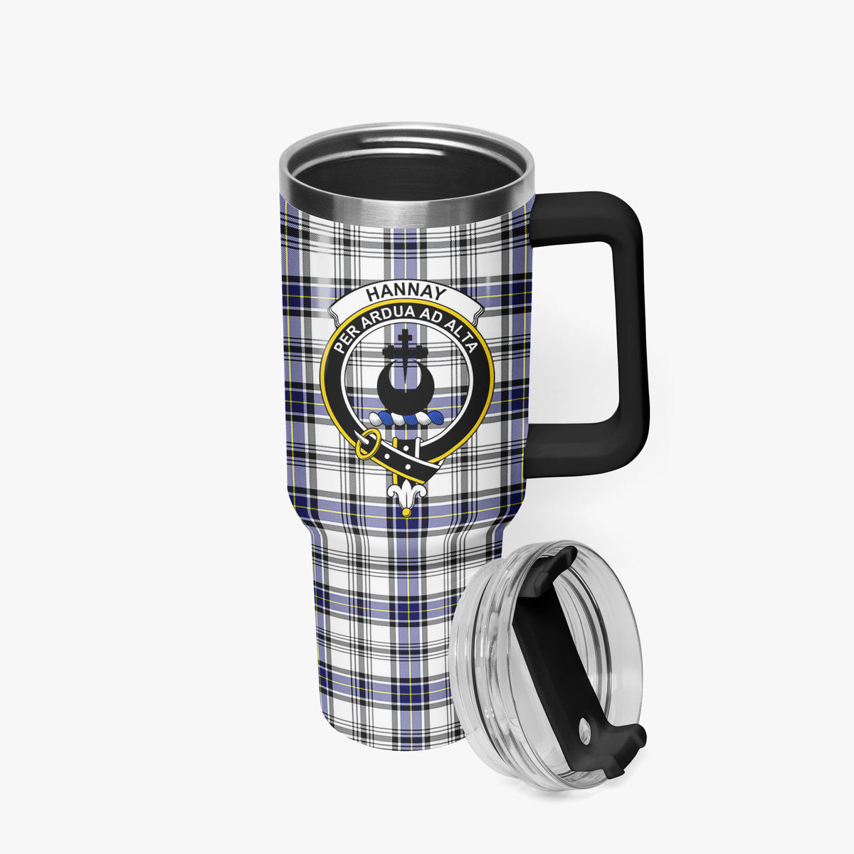 Hannay Modern Tartan Crest 40 oz Insulated Tumbler with Handle