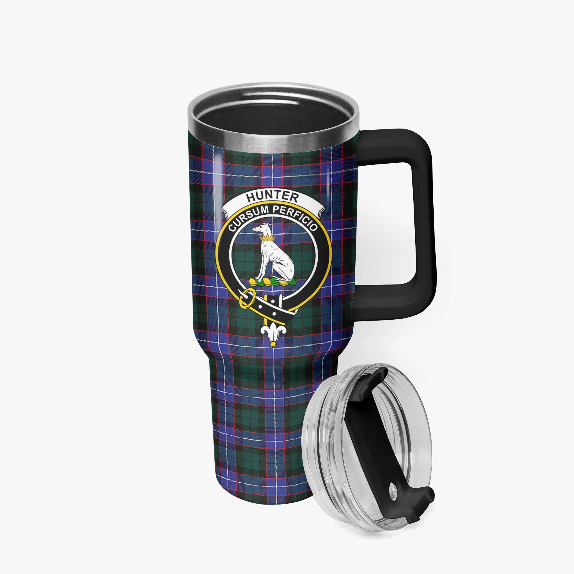 Hunter Modern Tartan Crest 40 oz Insulated Tumbler with Handle