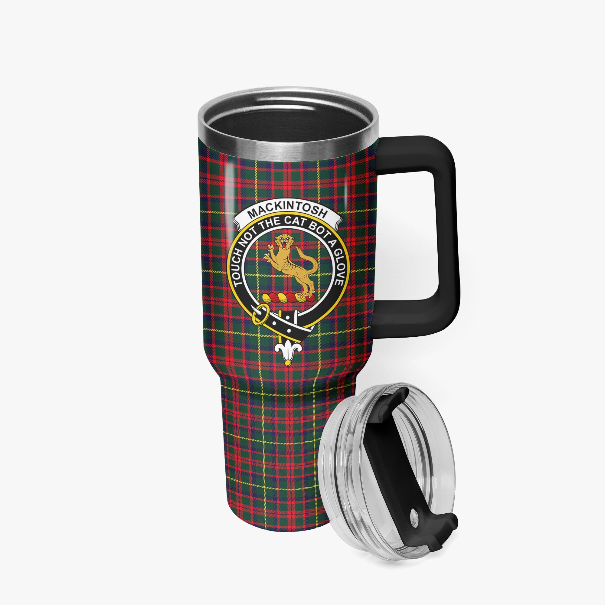 MacKintosh Hunting Modern Tartan Crest 40 oz Insulated Tumbler with Handle