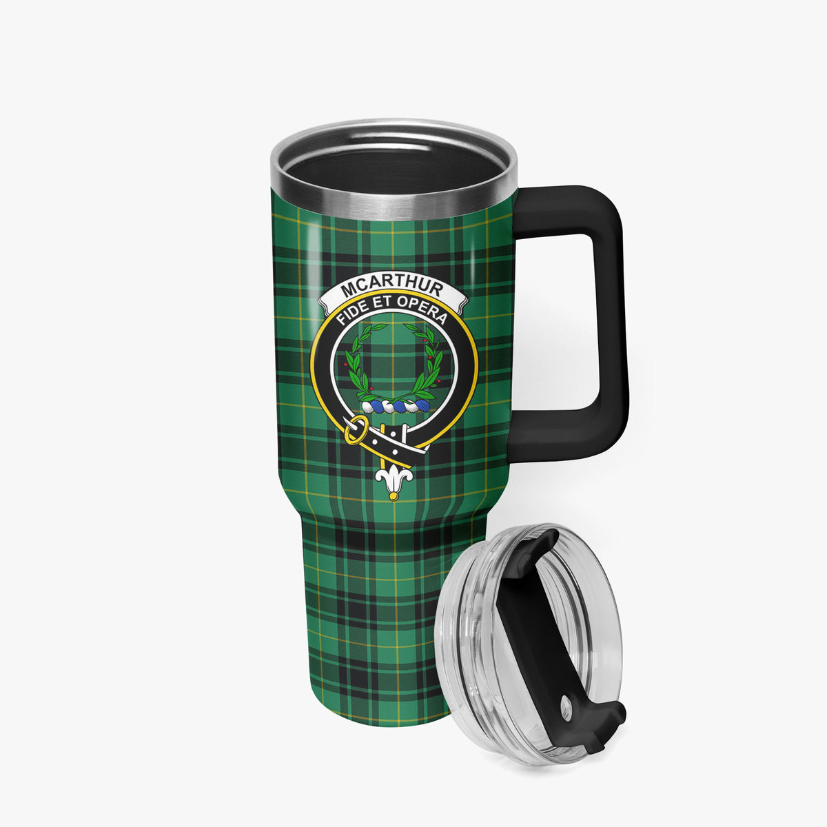 McArthur Ancient Tartan Crest 40 oz Insulated Tumbler with Handle