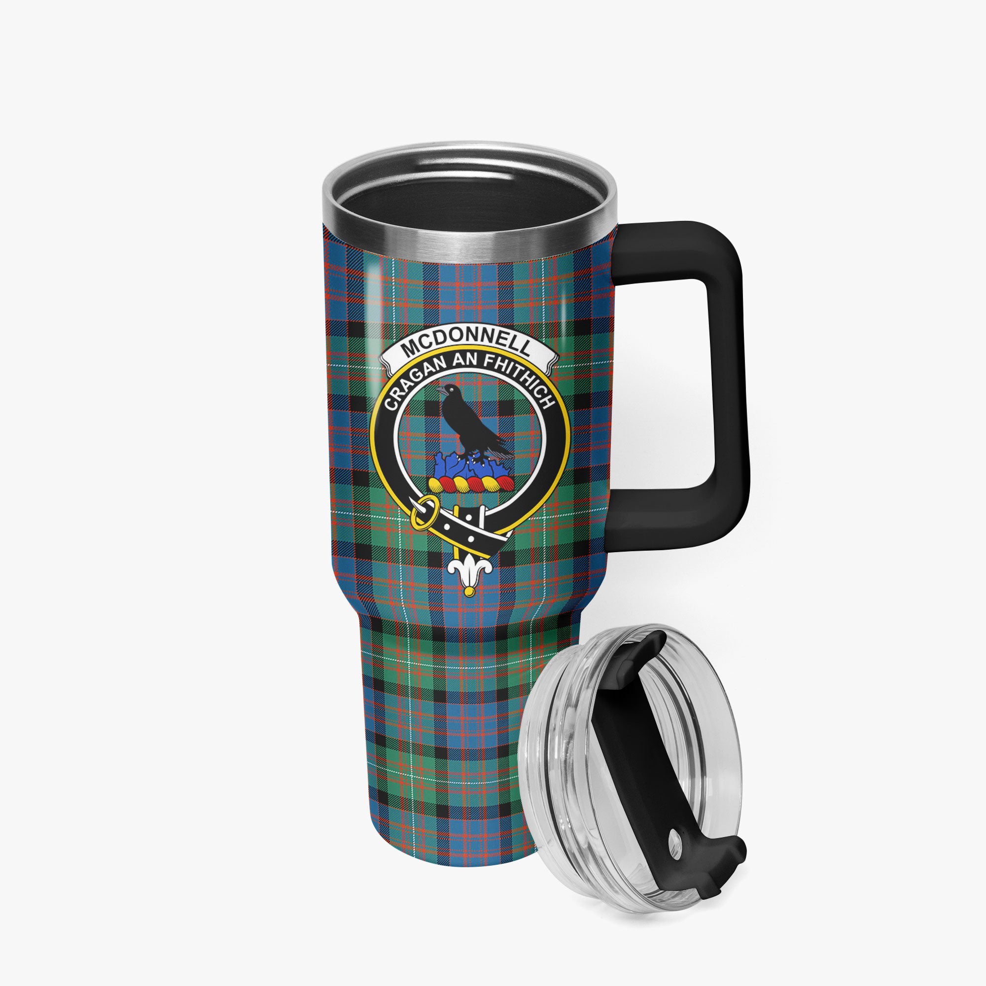 McDonnell of Glengarry Ancient Tartan Crest 40 oz Insulated Tumbler with Handle