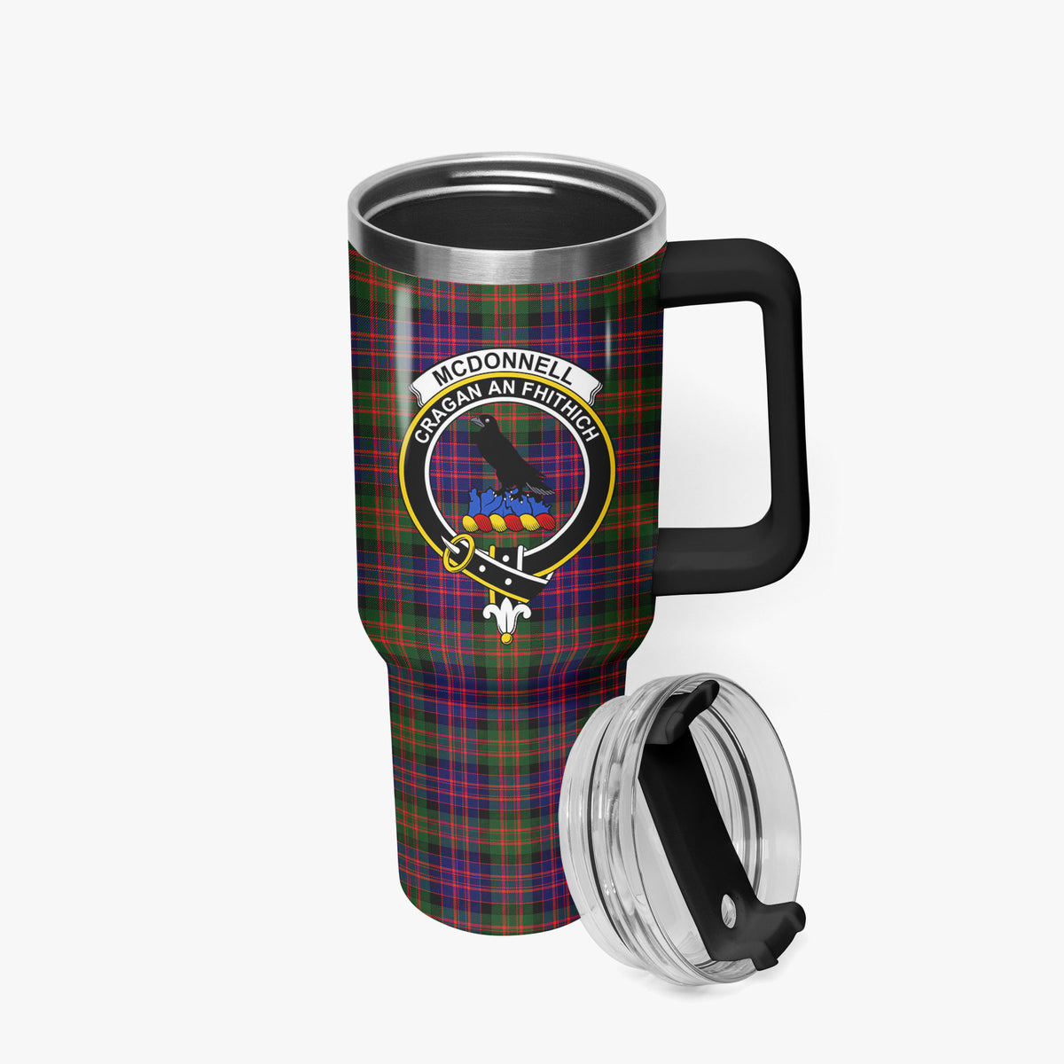 McDonnell of Glengarry Modern Tartan Crest 40 oz Insulated Tumbler with Handle