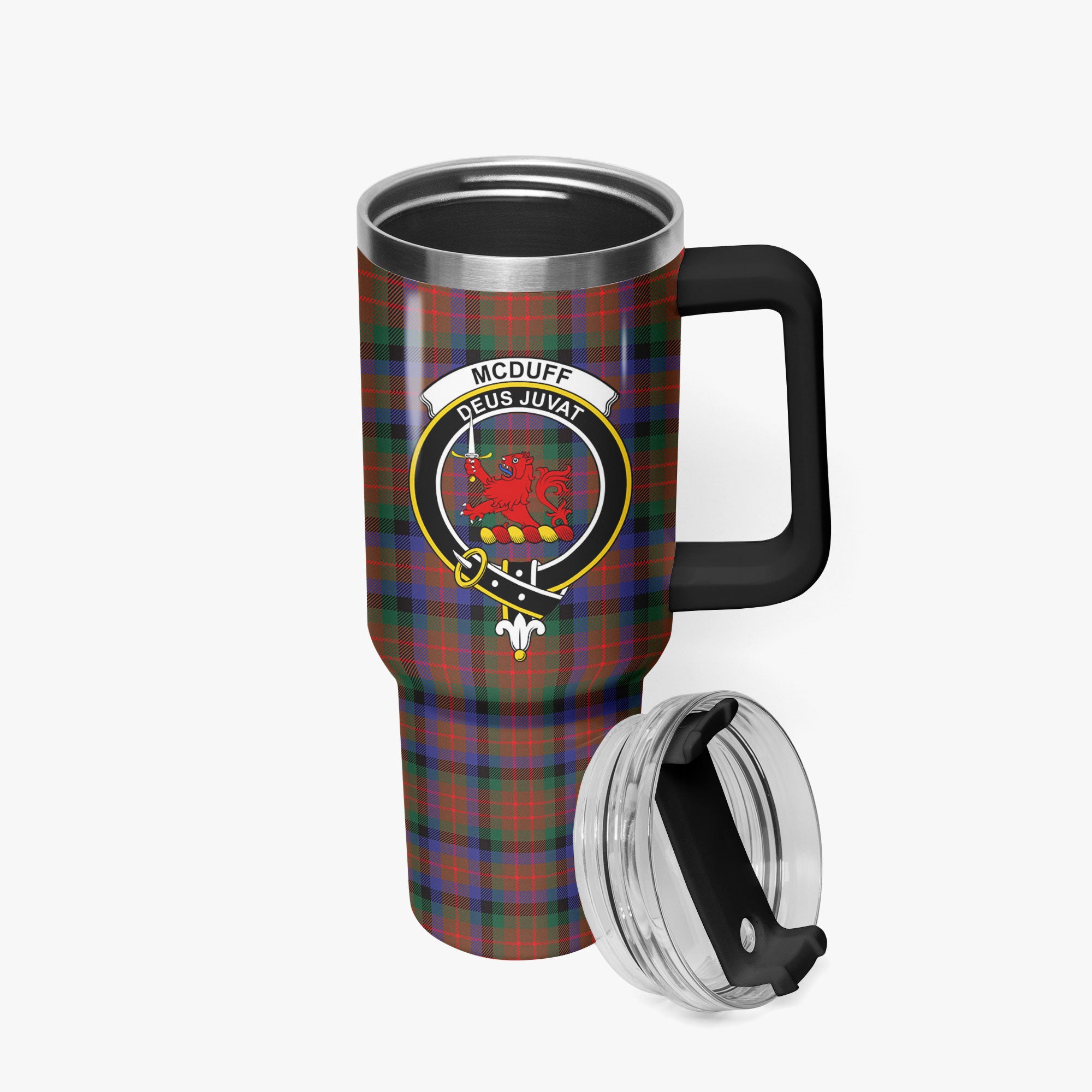 McDuff Hunting Modern Tartan Crest 40 oz Insulated Tumbler with Handle