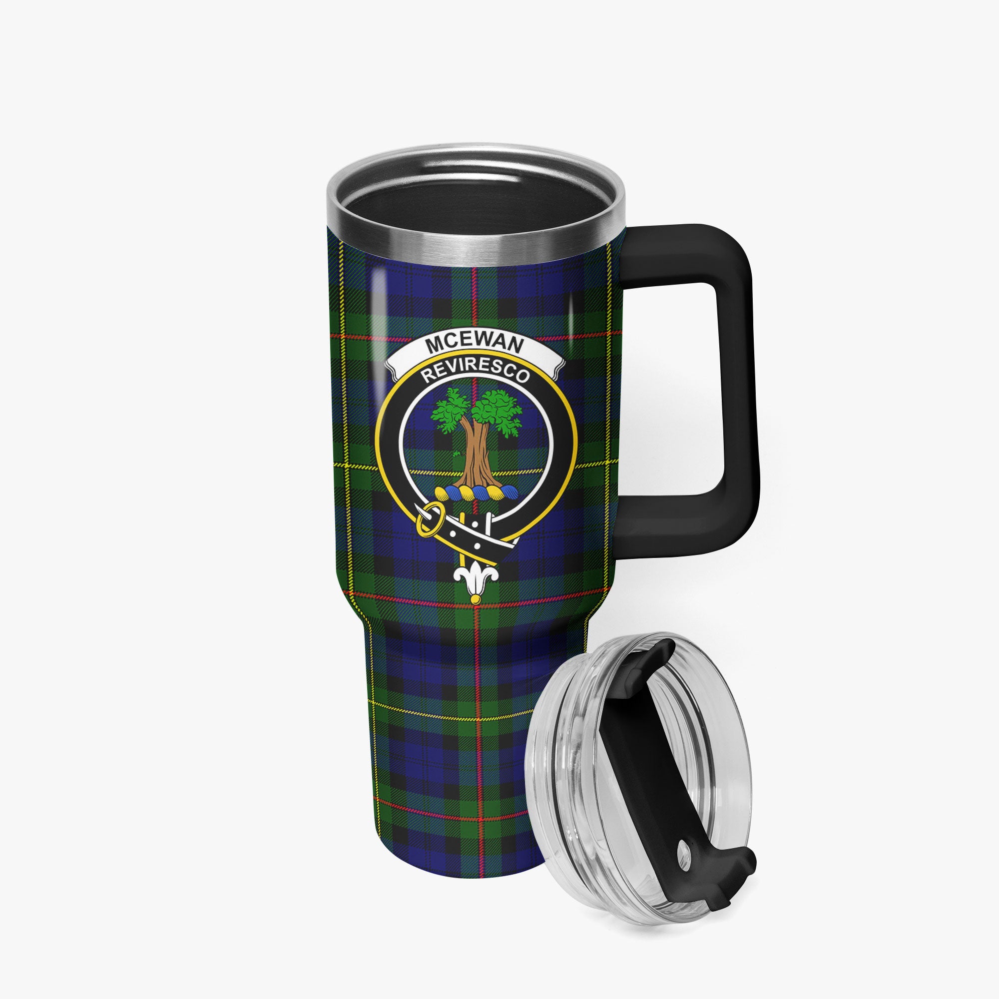 McEwan Modern Tartan Crest 40 oz Insulated Tumbler with Handle