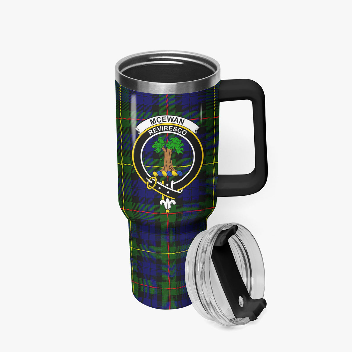 McEwan Modern Tartan Crest 40 oz Insulated Tumbler with Handle