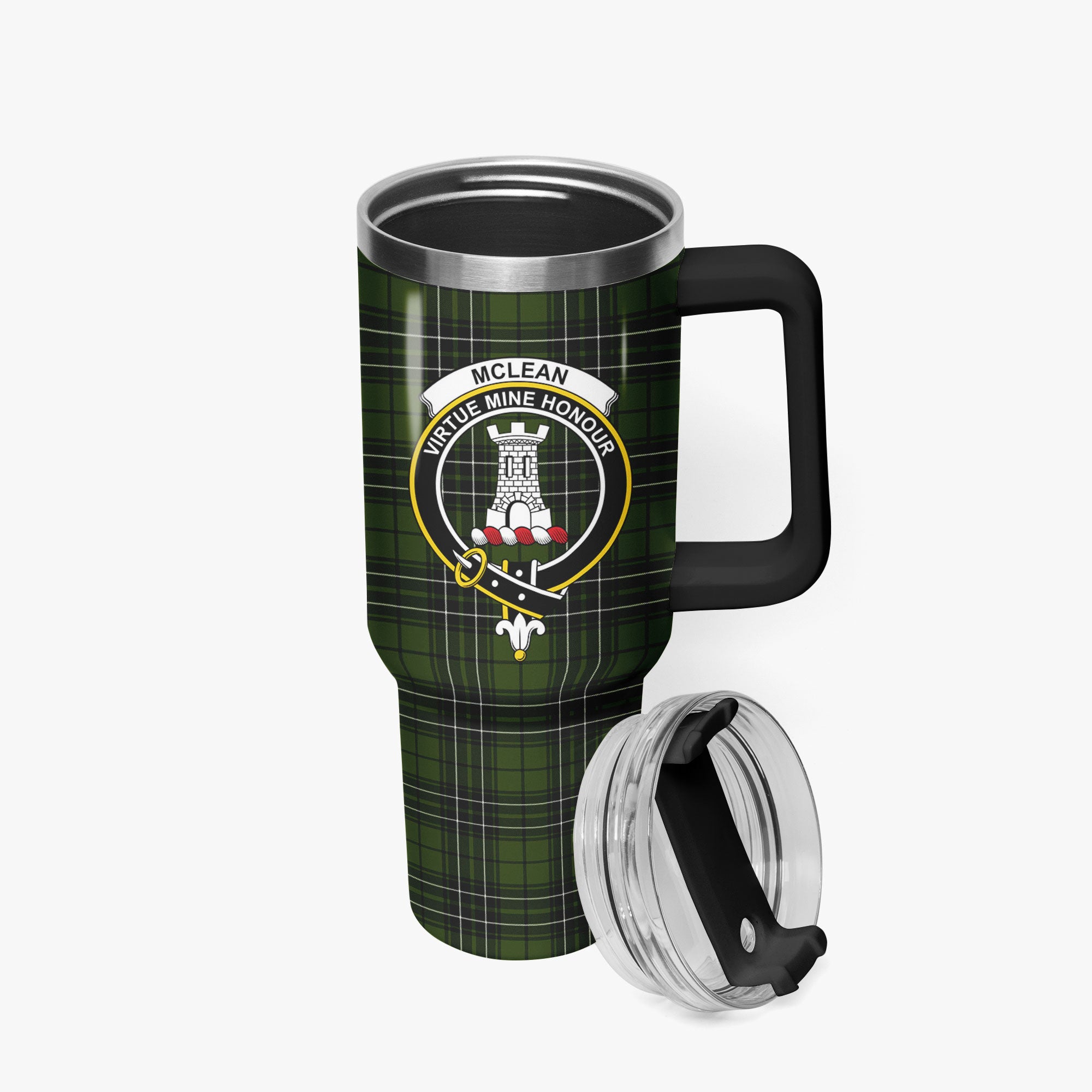 McLean Hunting Tartan Crest 40 oz Insulated Tumbler with Handle