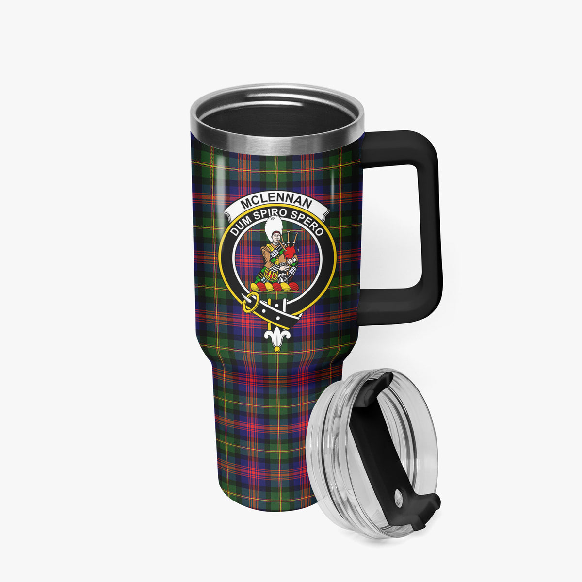 McLennan Modern Tartan Crest 40 oz Insulated Tumbler with Handle