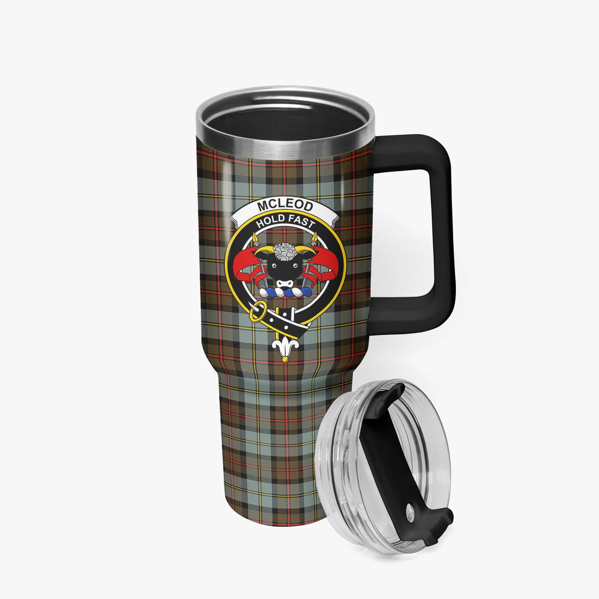 McLeod of Harris Weathered Tartan Crest 40 oz Insulated Tumbler with Handle