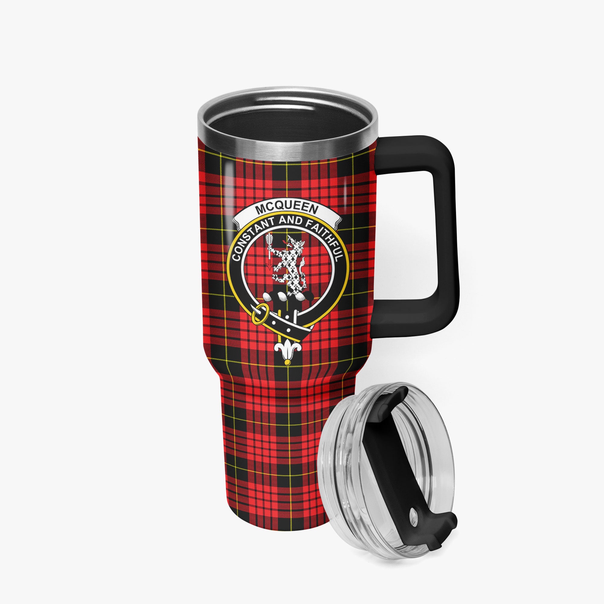 McQueen Modern Tartan Crest 40 oz Insulated Tumbler with Handle