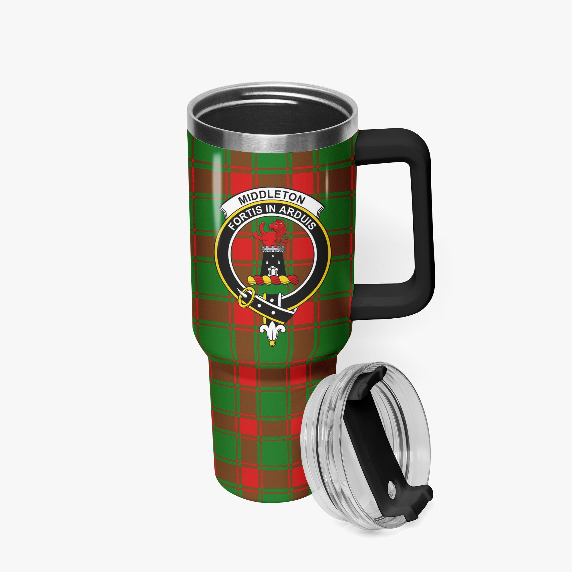 Middleton Modern Tartan Crest 40 oz Insulated Tumbler with Handle