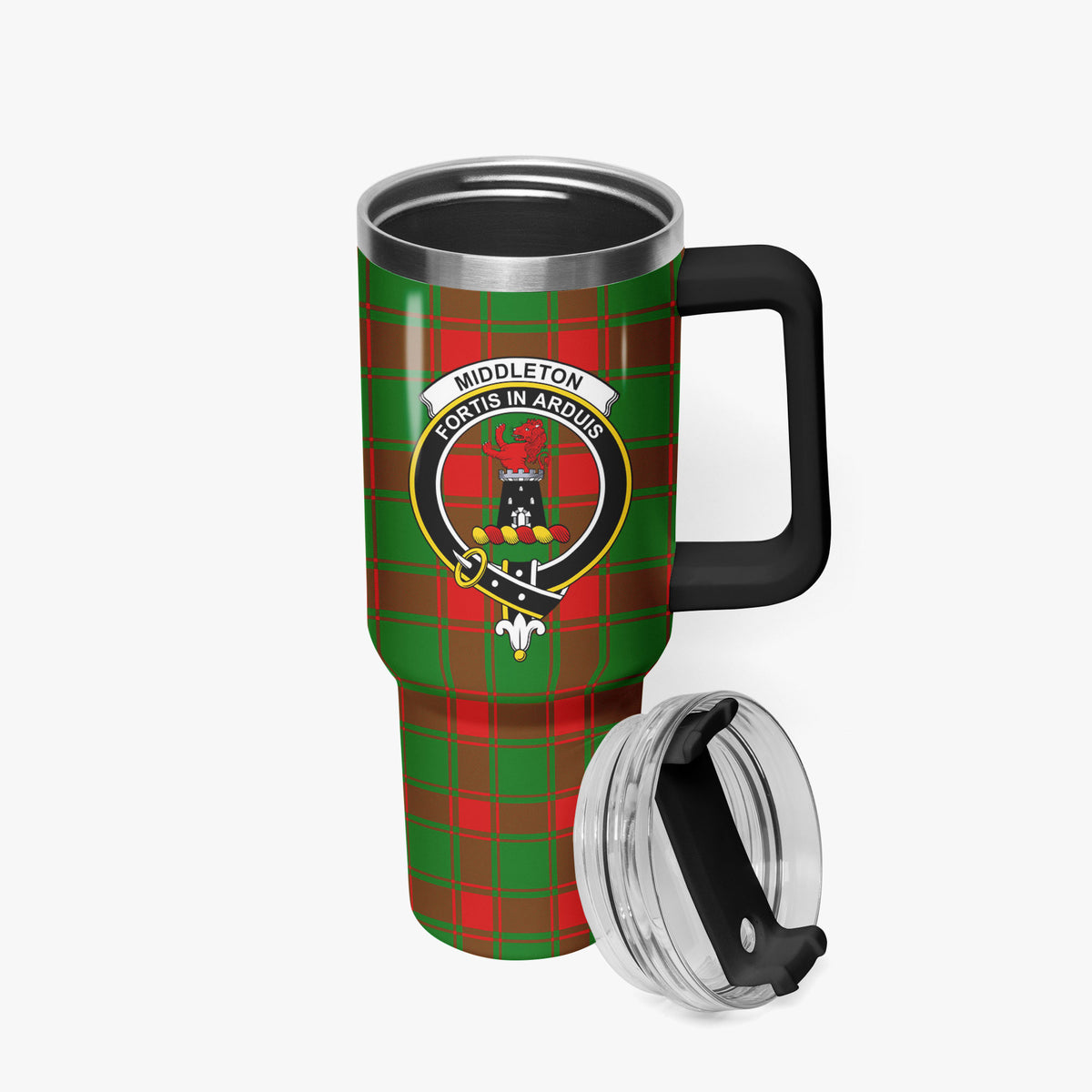 Middleton Modern Tartan Crest 40 oz Insulated Tumbler with Handle