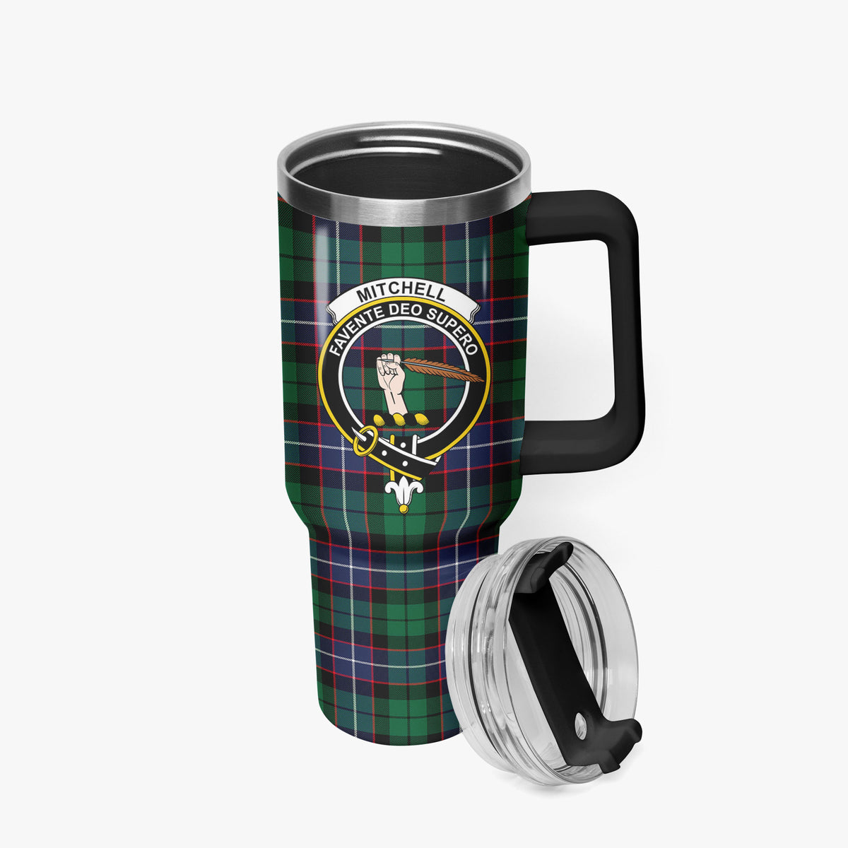 Mitchell Modern Tartan Crest 40 oz Insulated Tumbler with Handle