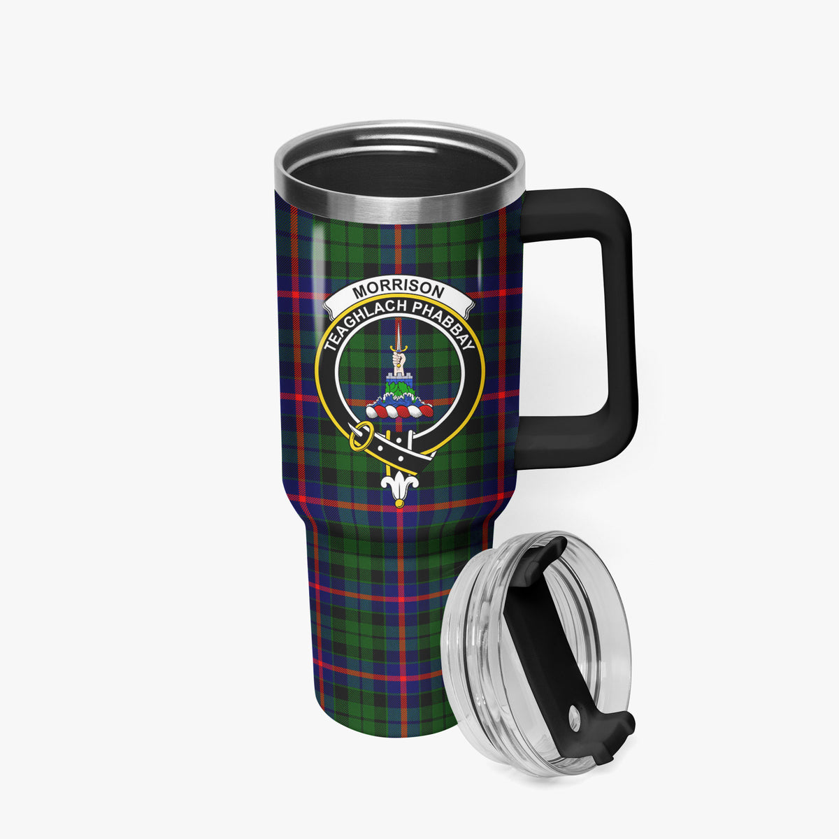Morrison Modern Tartan Crest 40 oz Insulated Tumbler with Handle