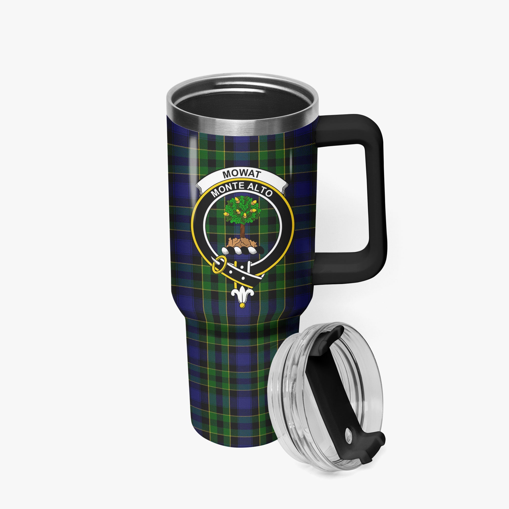 Mowat Modern Tartan Crest 40 oz Insulated Tumbler with Handle