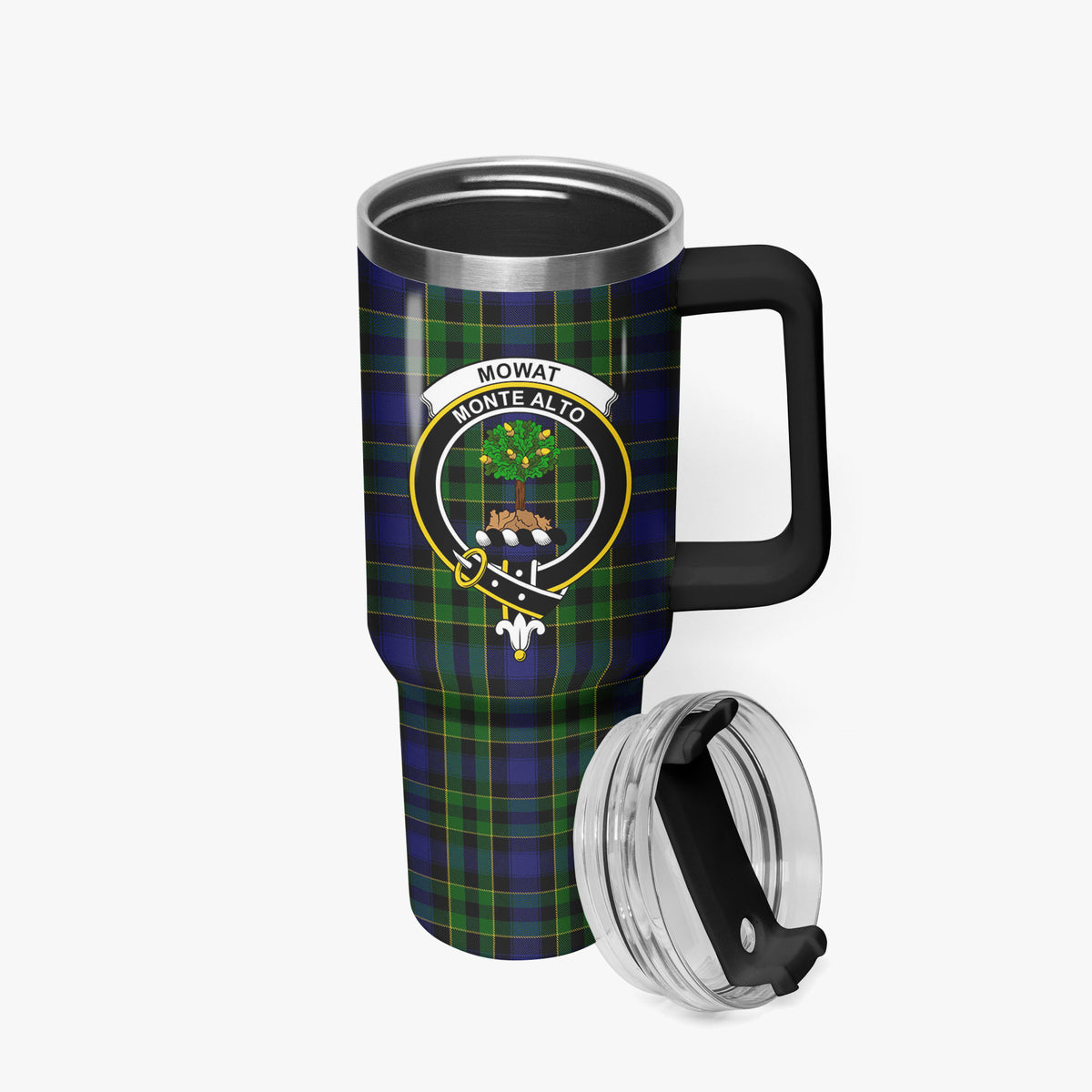 Mowat Modern Tartan Crest 40 oz Insulated Tumbler with Handle
