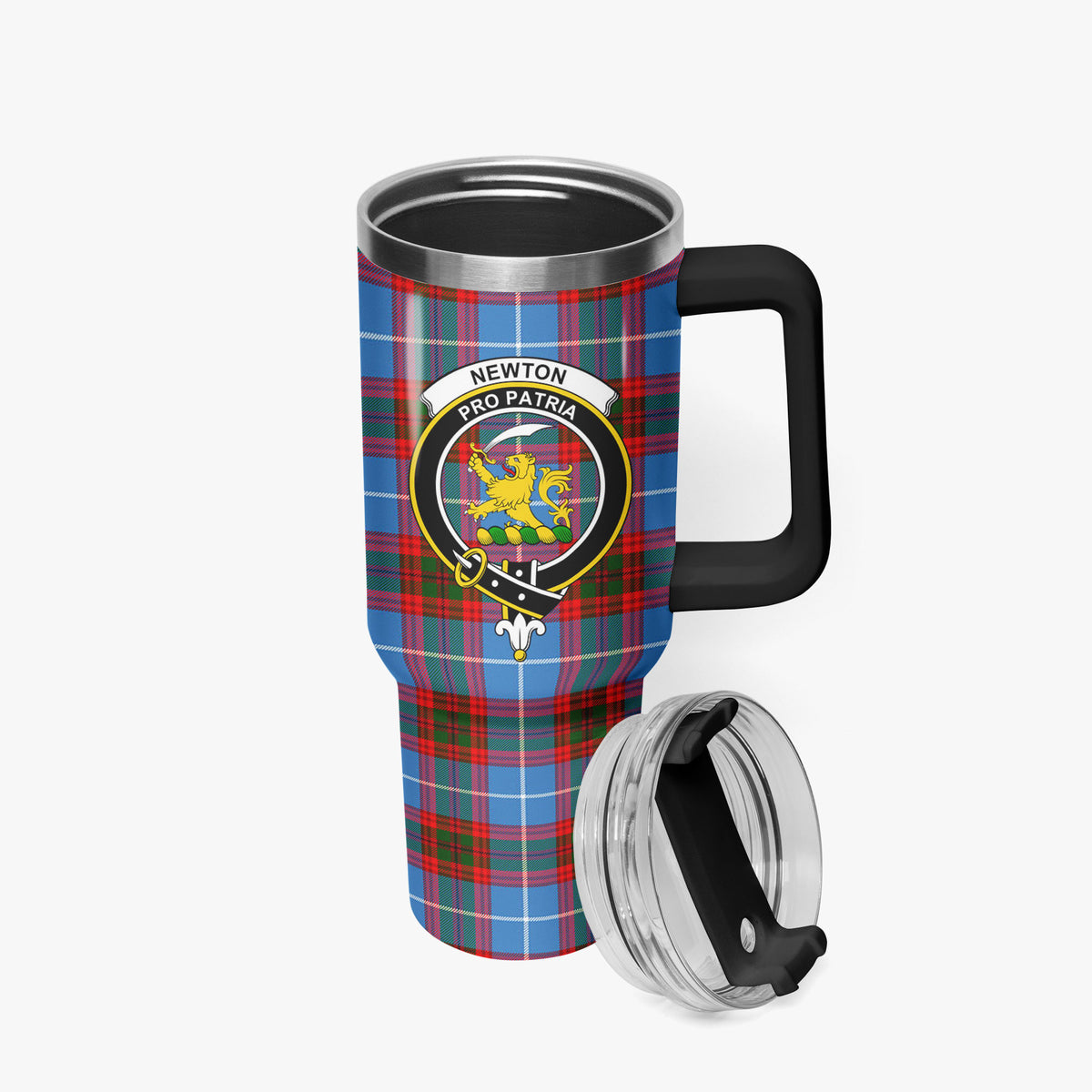 Newton Tartan Crest 40 oz Insulated Tumbler with Handle