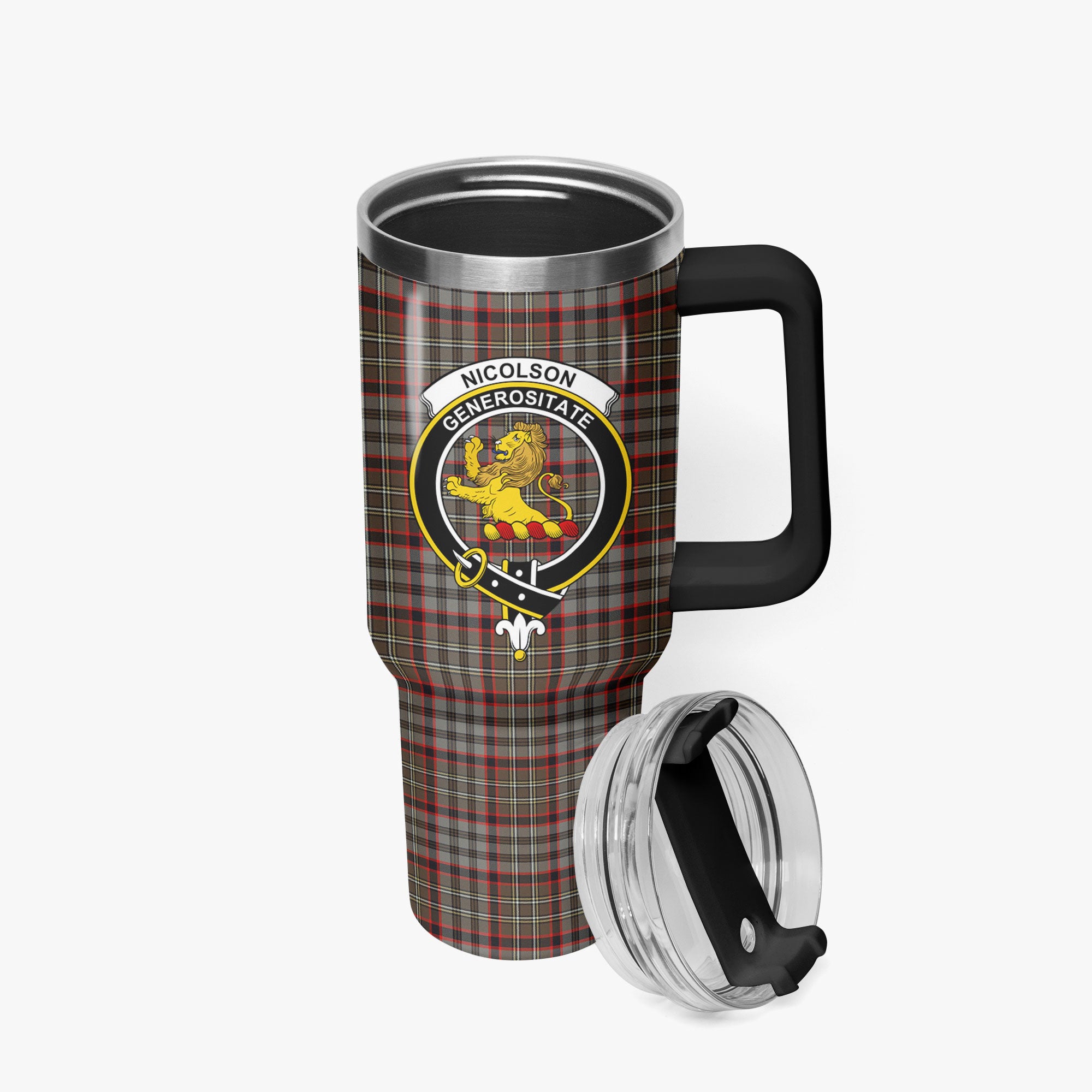 Nicolson Hunting Weathered Tartan Crest 40 oz Insulated Tumbler with Handle