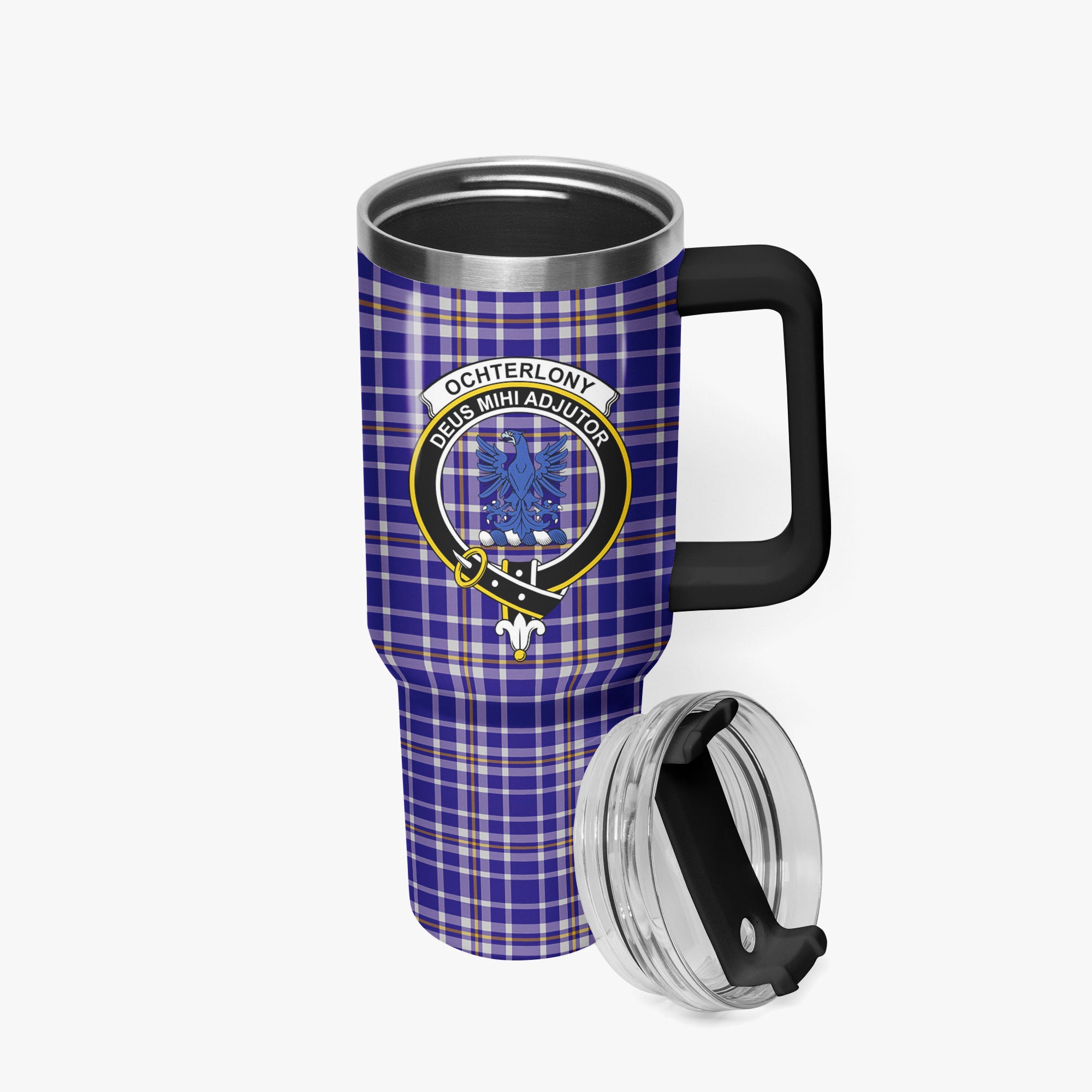 Ochterlony Tartan Crest 40 oz Insulated Tumbler with Handle