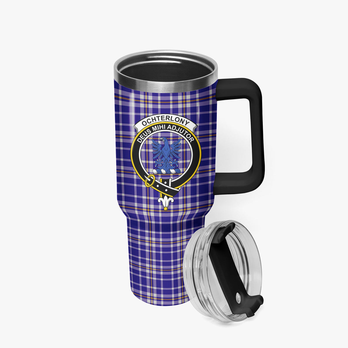 Ochterlony Tartan Crest 40 oz Insulated Tumbler with Handle