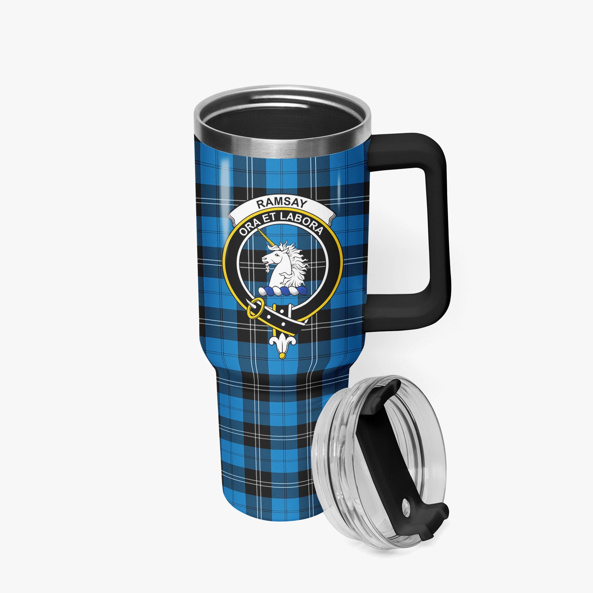 Ramsay Blue Ancient Tartan Crest 40 oz Insulated Tumbler with Handle