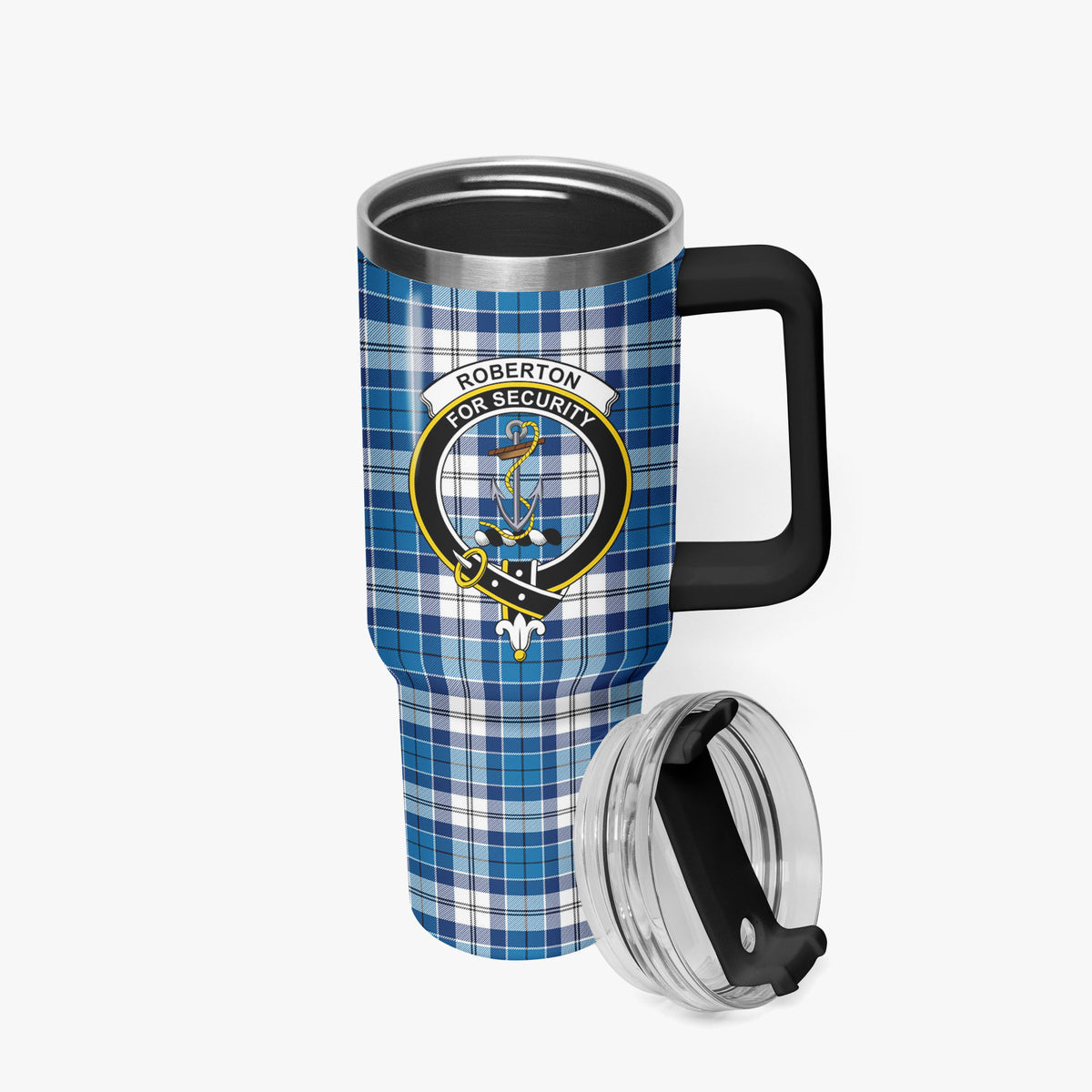 Roberton Tartan Crest 40 oz Insulated Tumbler with Handle