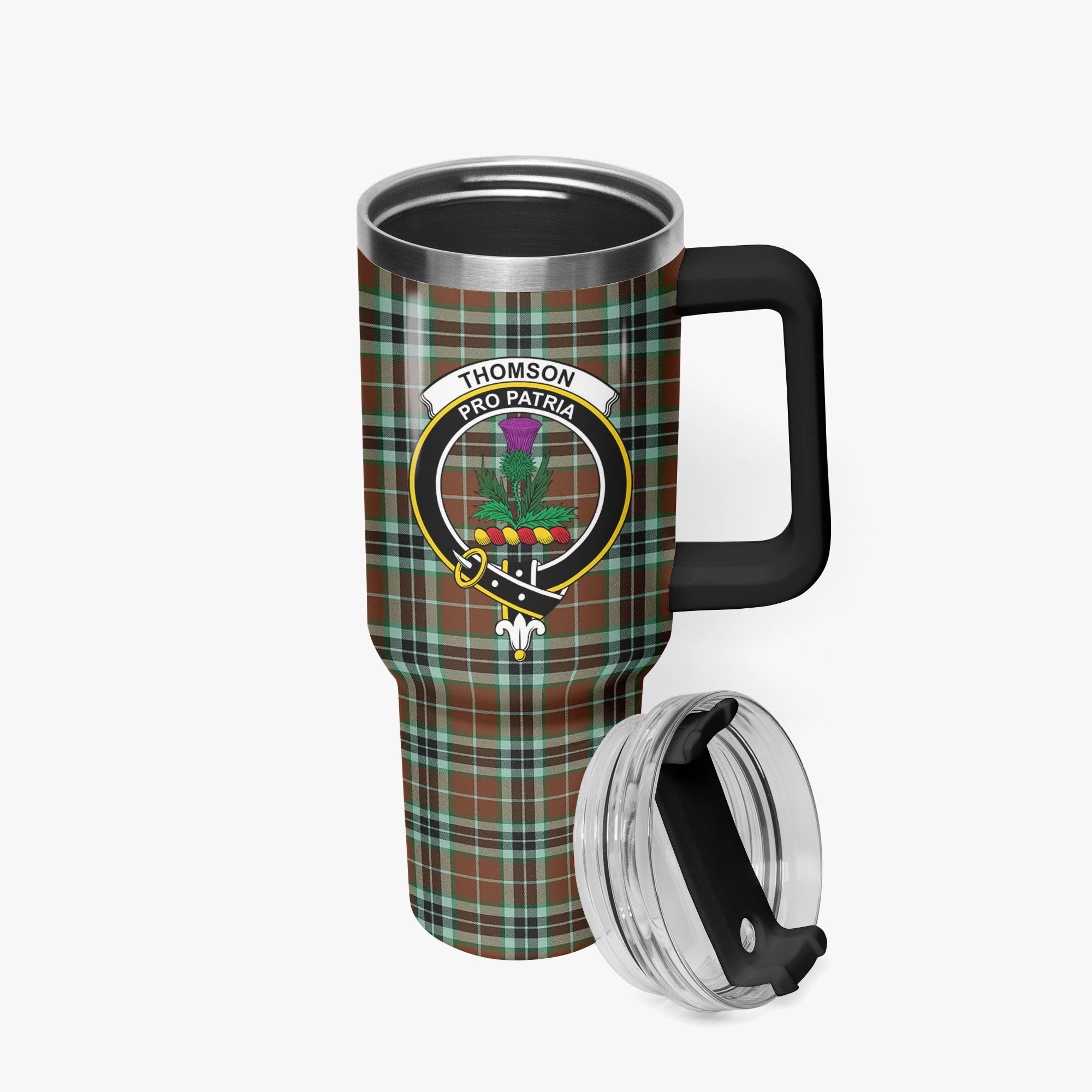 Thomson Hunting Modern Tartan Crest 40 oz Insulated Tumbler with Handle