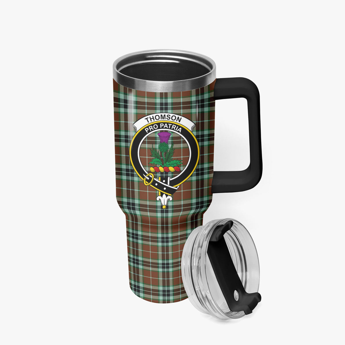 Thomson Hunting Modern Tartan Crest 40 oz Insulated Tumbler with Handle