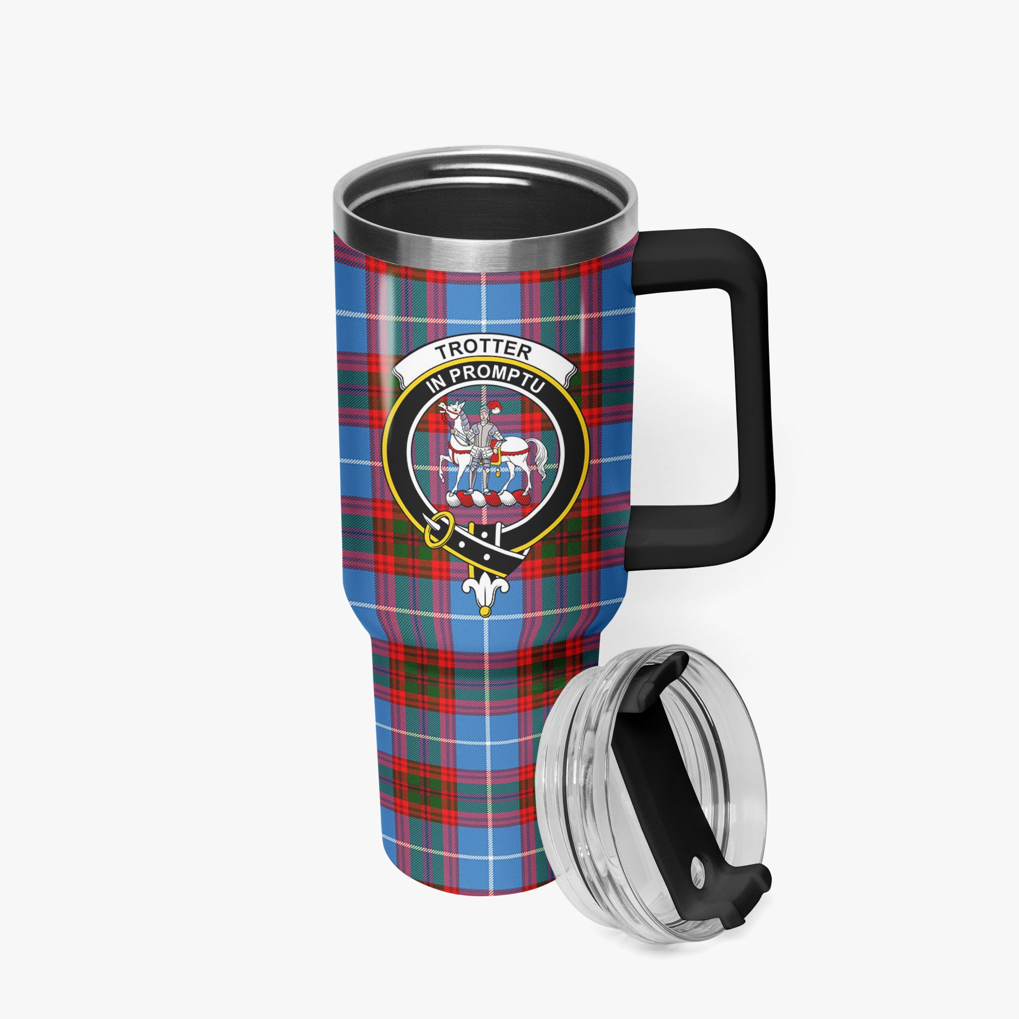 Trotter Tartan Crest 40 oz Insulated Tumbler with Handle
