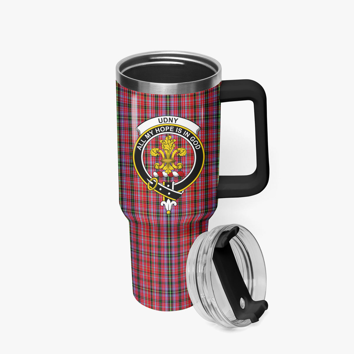 Udny Tartan Crest 40 oz Insulated Tumbler with Handle