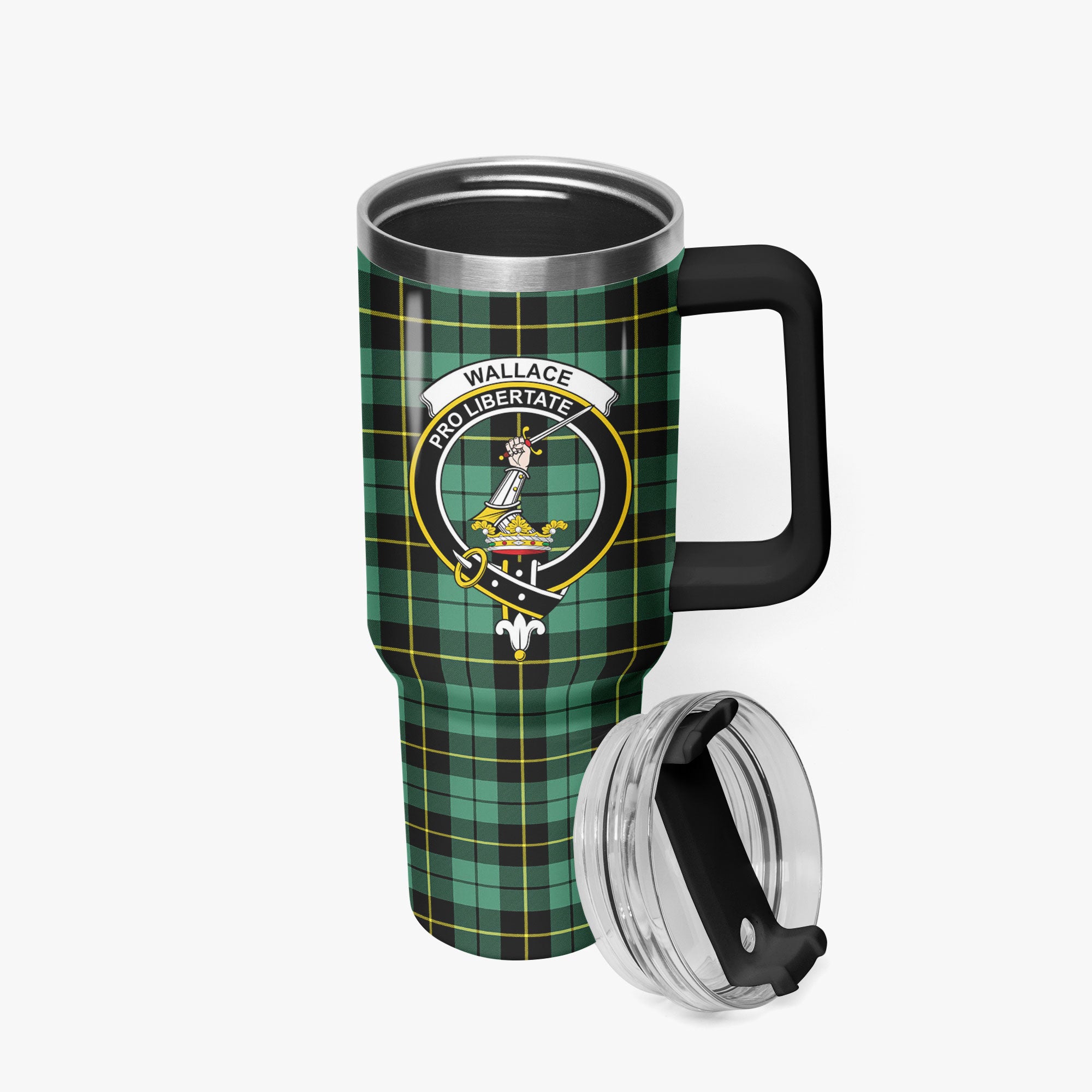 Wallace Hunting Ancient Tartan Crest 40 oz Insulated Tumbler with Handle
