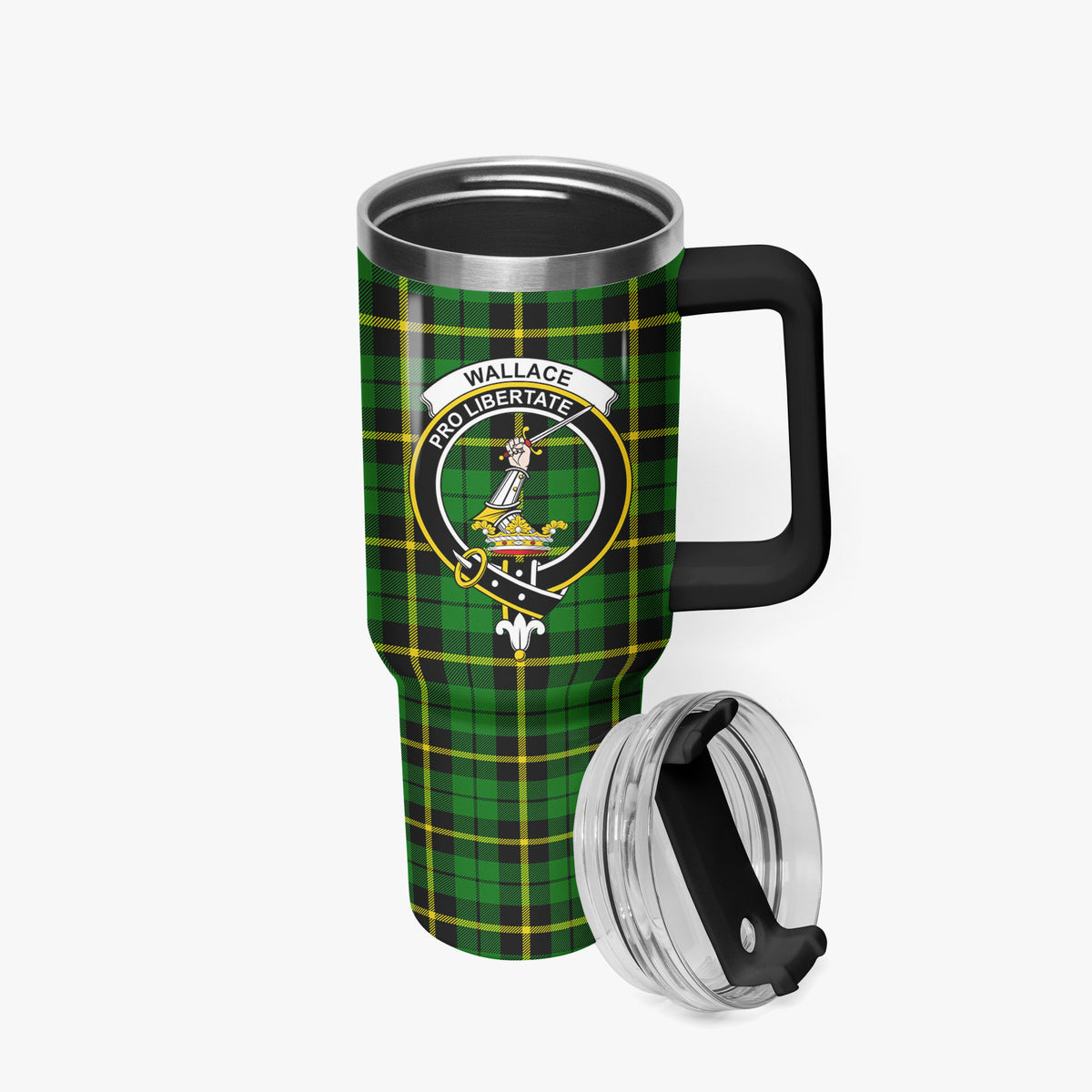 Wallace Hunting Modern Tartan Crest 40 oz Insulated Tumbler with Handle