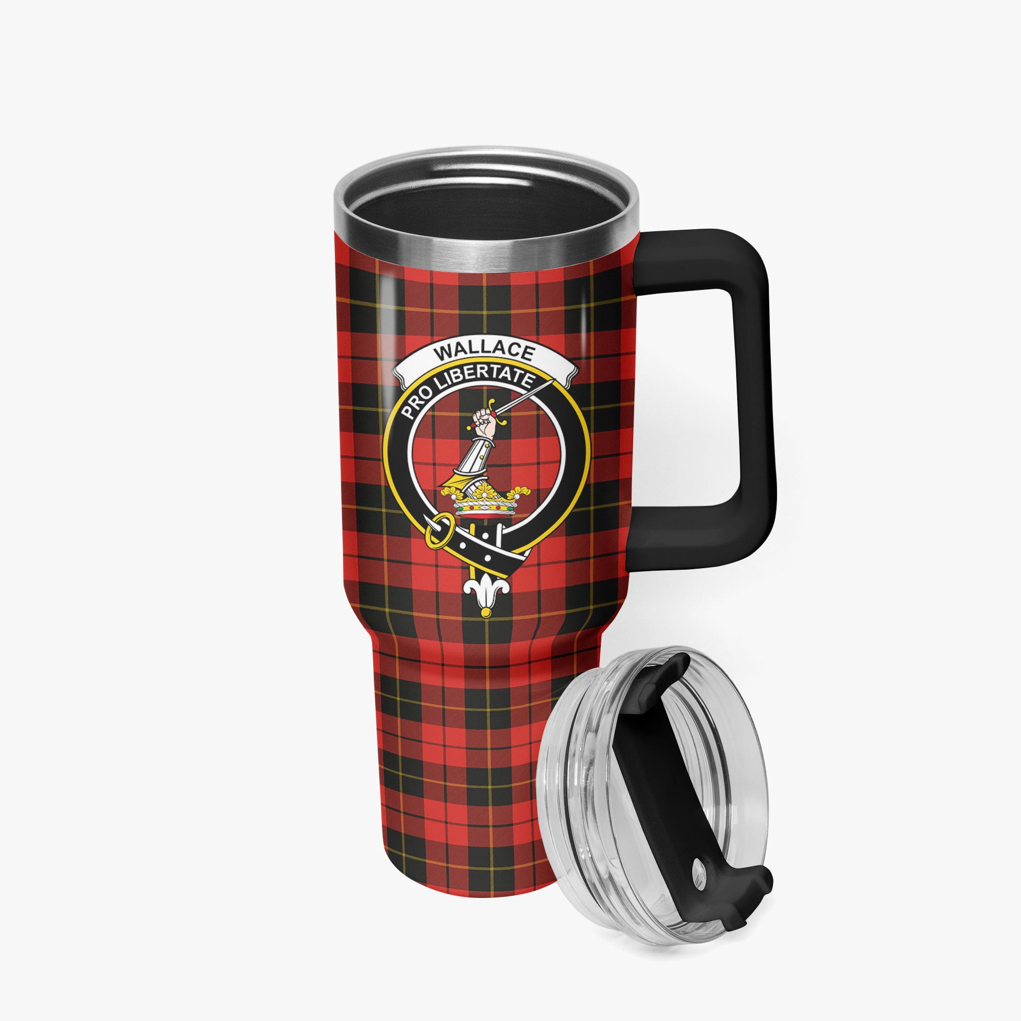 Wallace Weathered Tartan Crest 40 oz Insulated Tumbler with Handle