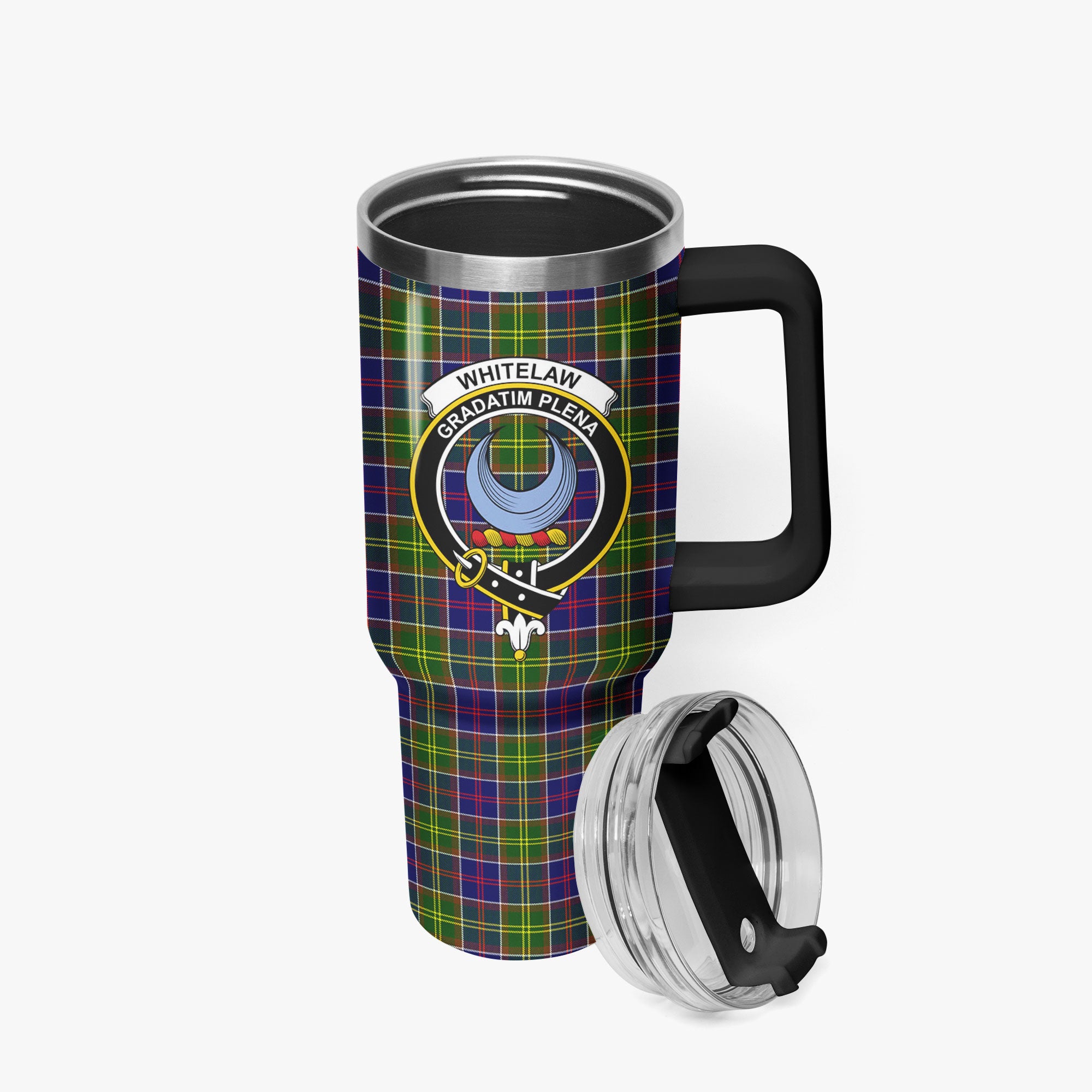 Whitelaw Tartan Crest 40 oz Insulated Tumbler with Handle