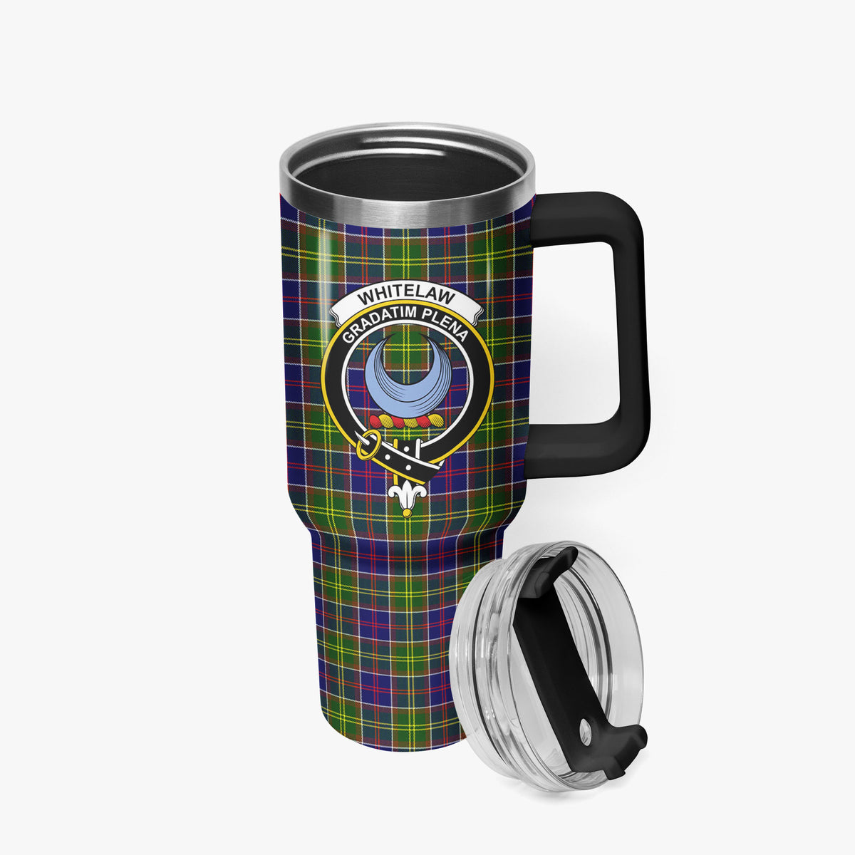 Whitelaw Tartan Crest 40 oz Insulated Tumbler with Handle