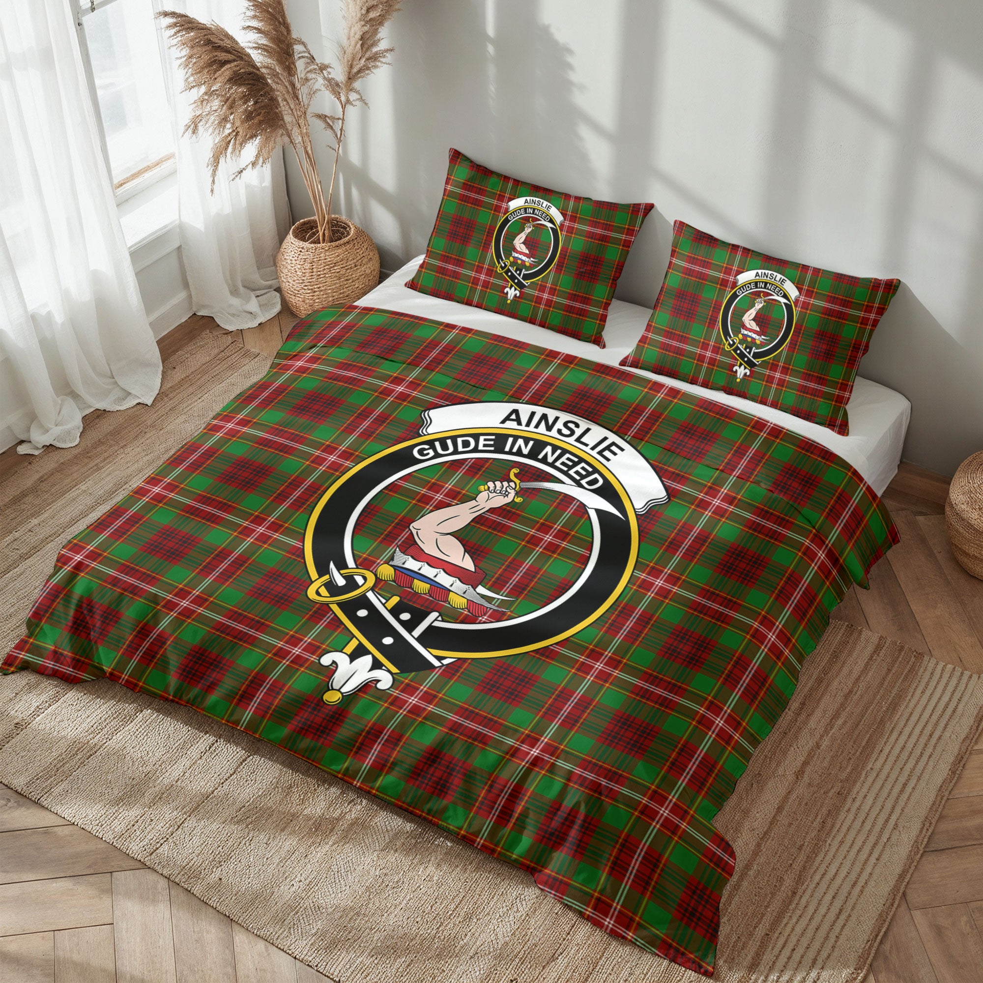 Ainslie Tartan Crest Bedding Set