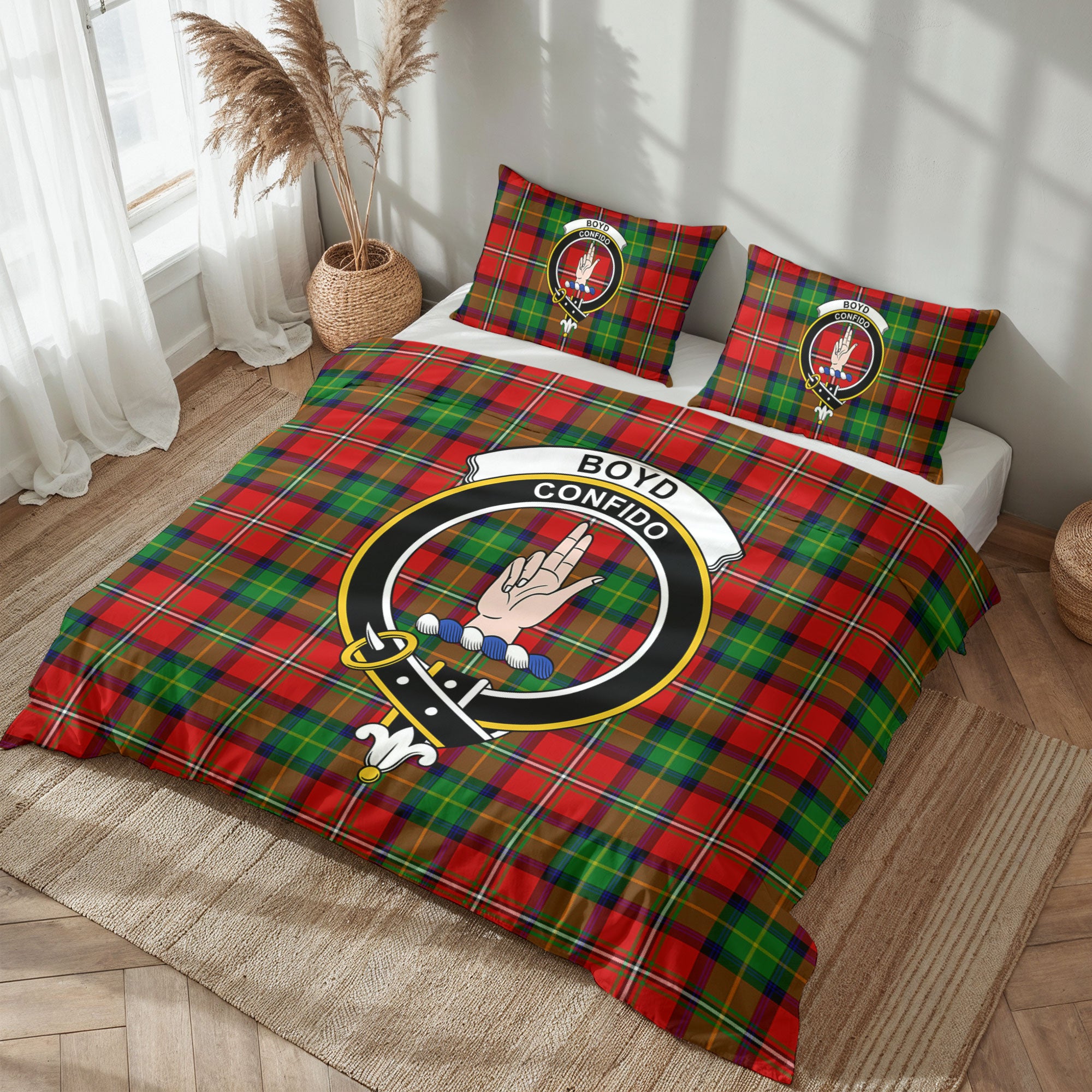 Boyd Modern Tartan Crest Bedding Set