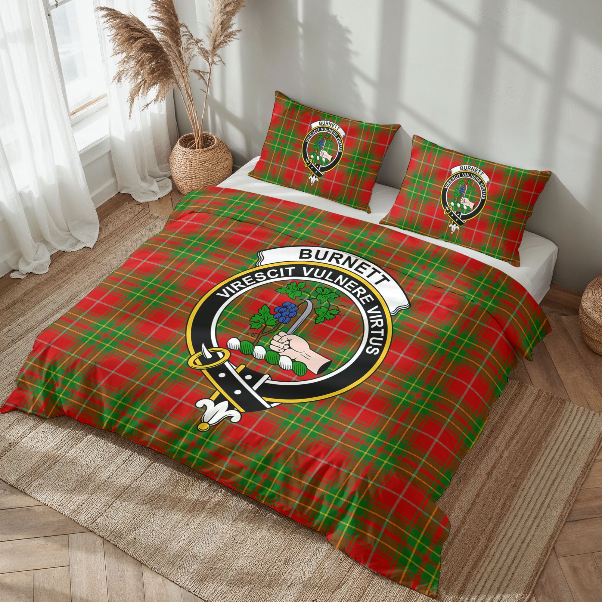 Burnett Ancient Tartan Crest Bedding Set