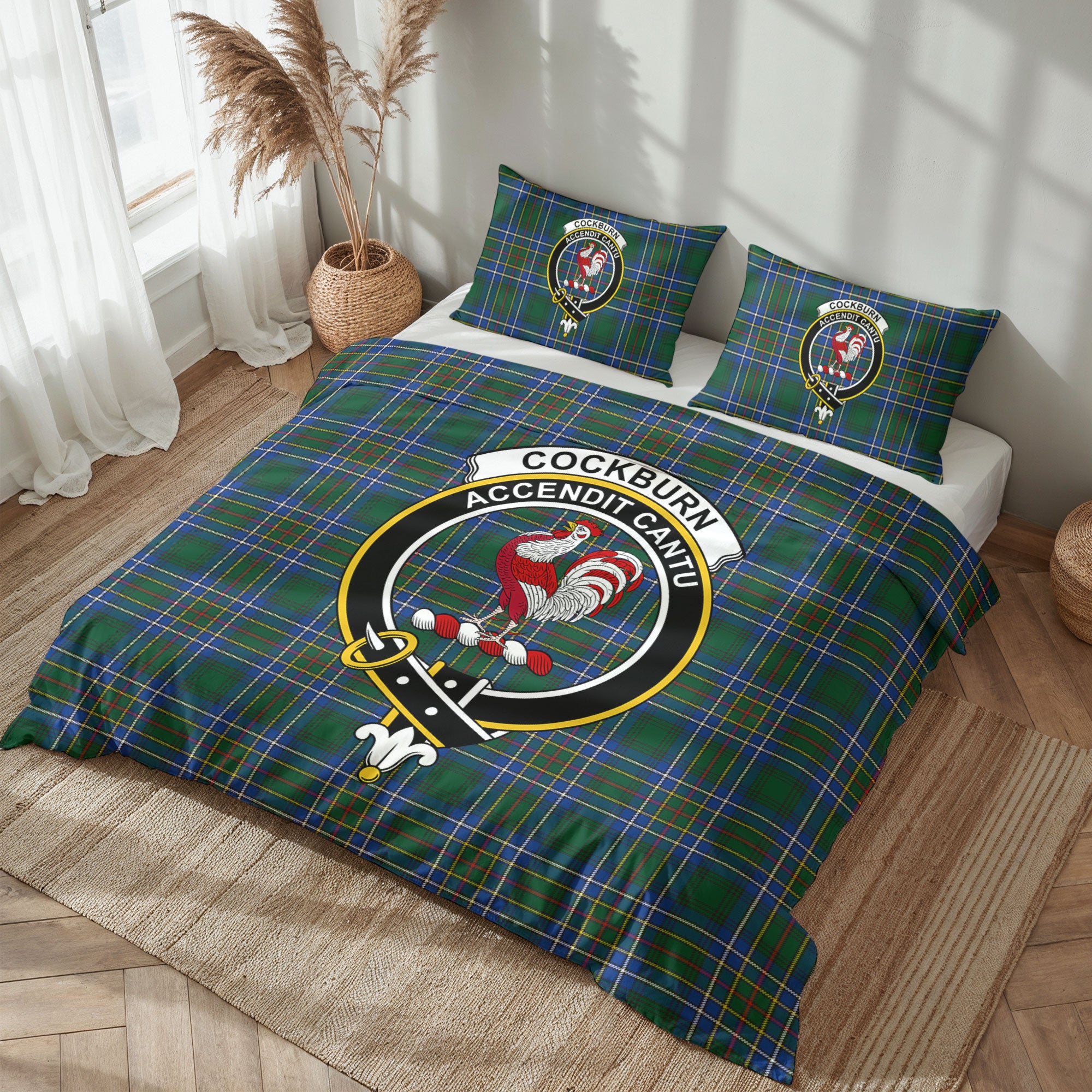 Cockburn Ancient Tartan Crest Bedding Set