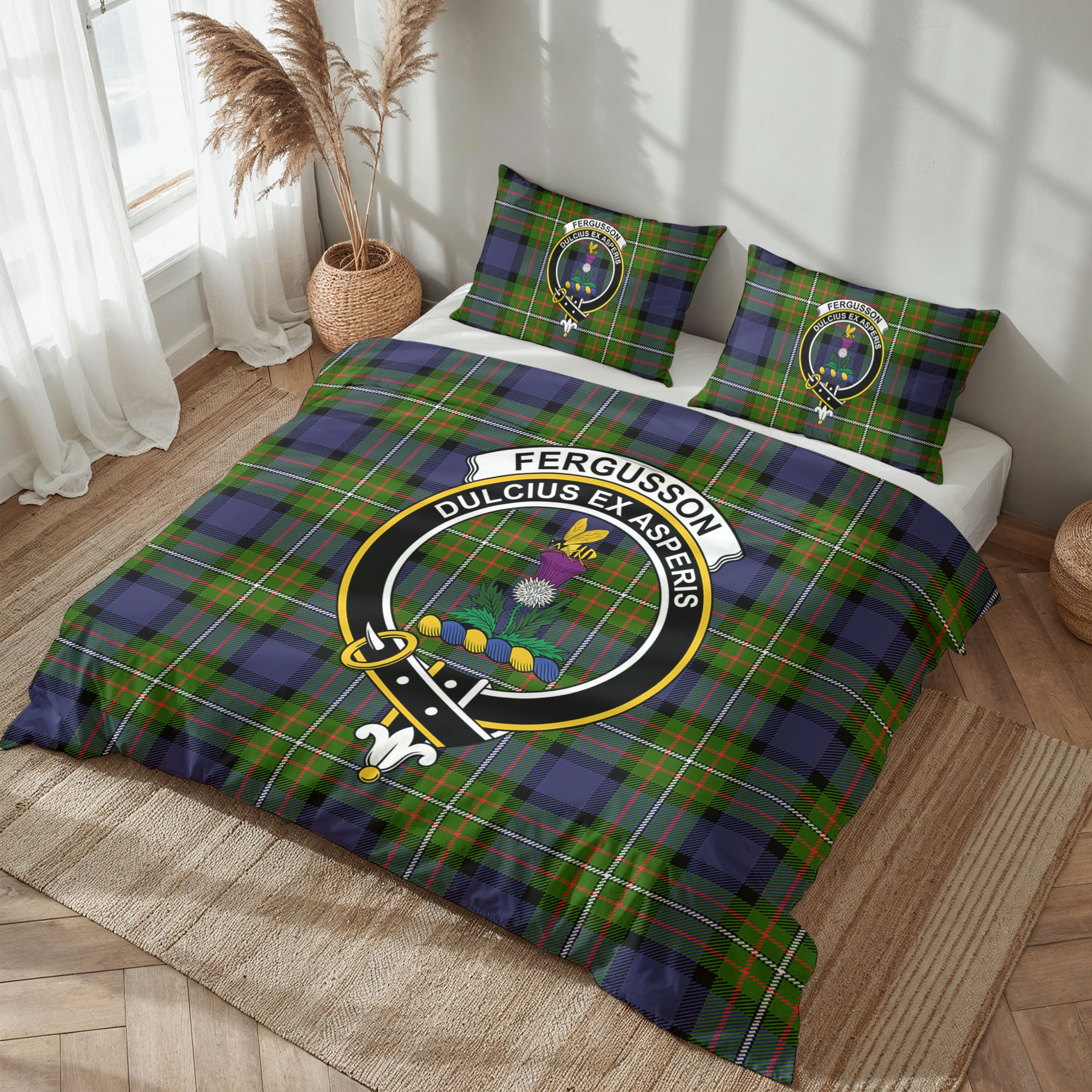 Fergusson Modern Tartan Crest Bedding Set