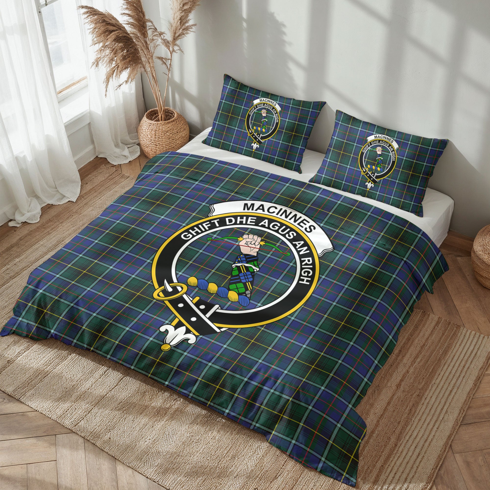 MacInnes Modern Tartan Crest Bedding Set