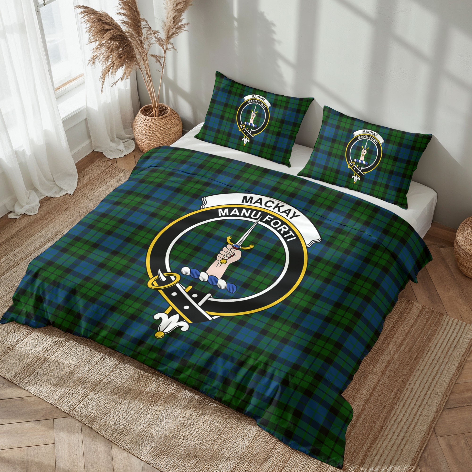 MacKay Modern Tartan Crest Bedding Set