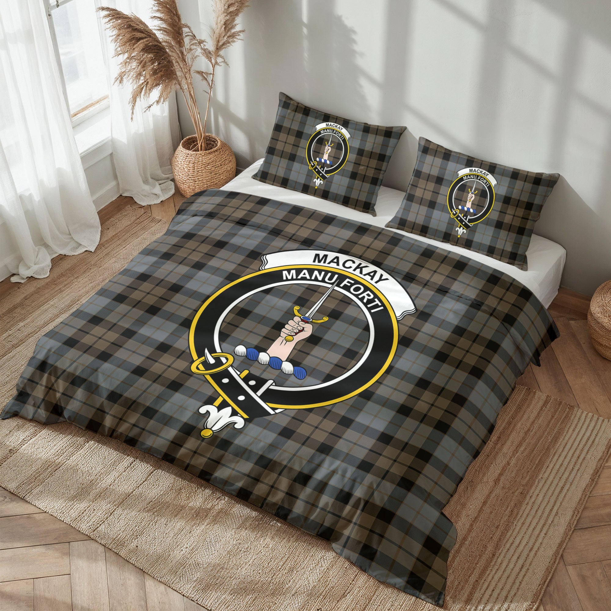 MacKay Weathered Tartan Crest Bedding Set