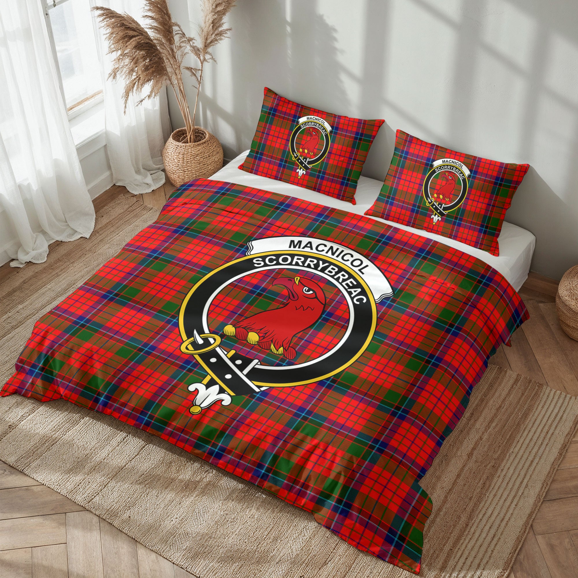 MacNicol (of Scorrybreac) Tartan Crest Bedding Set