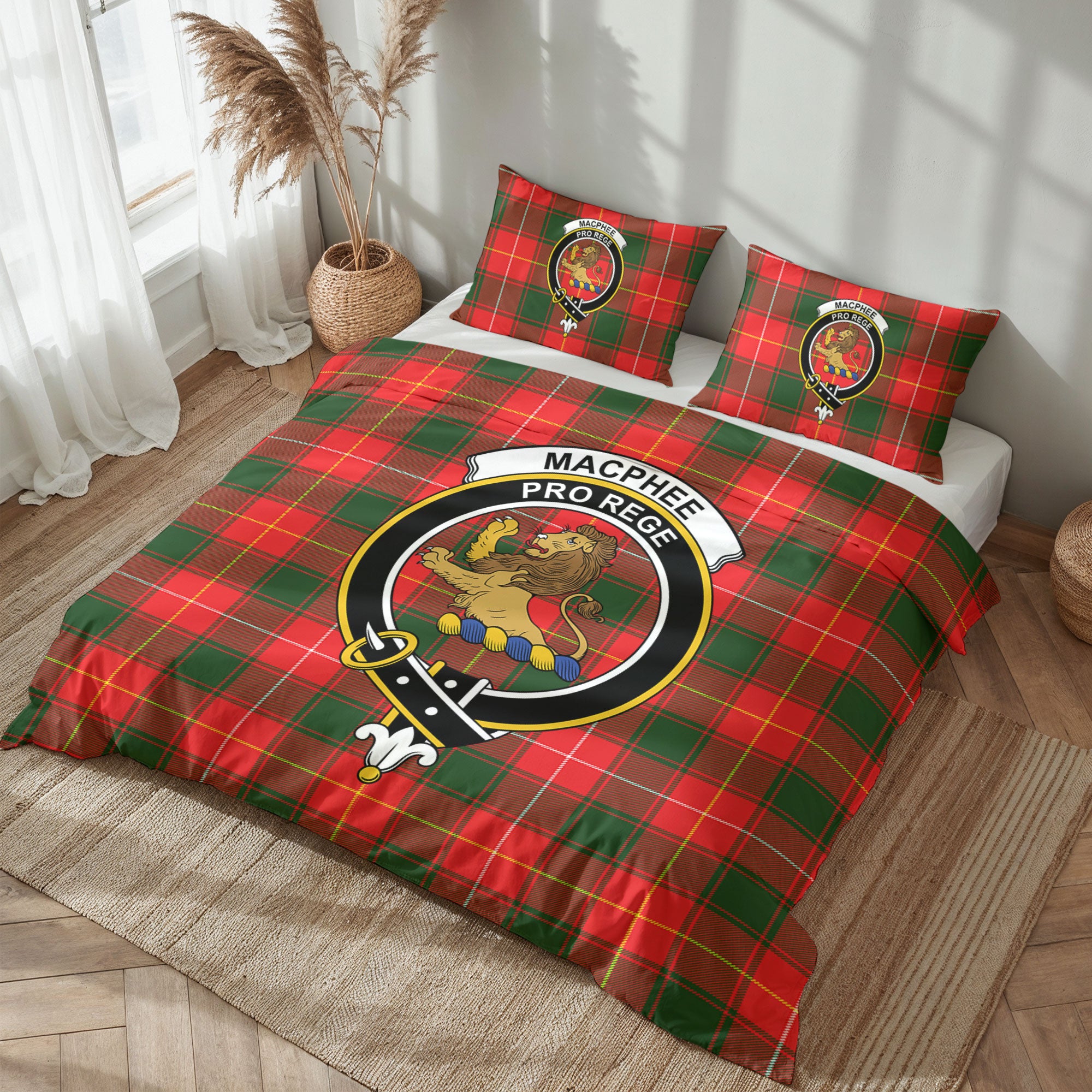 MacPhee Modern Tartan Crest Bedding Set