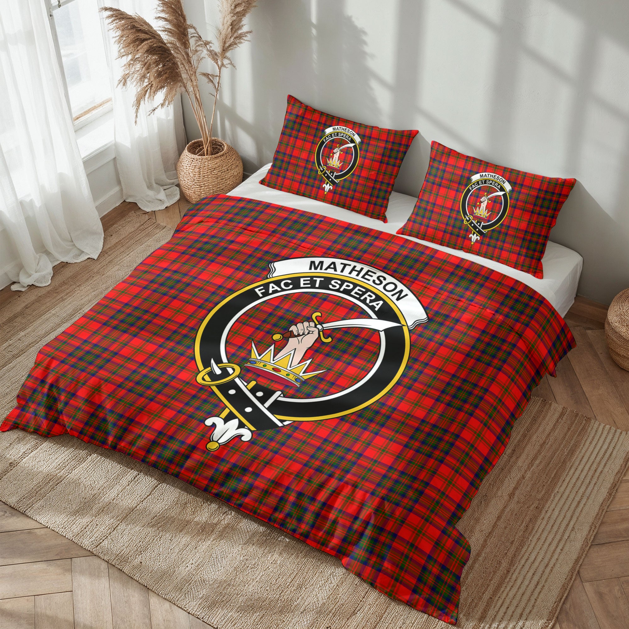 Matheson Modern Tartan Crest Bedding Set